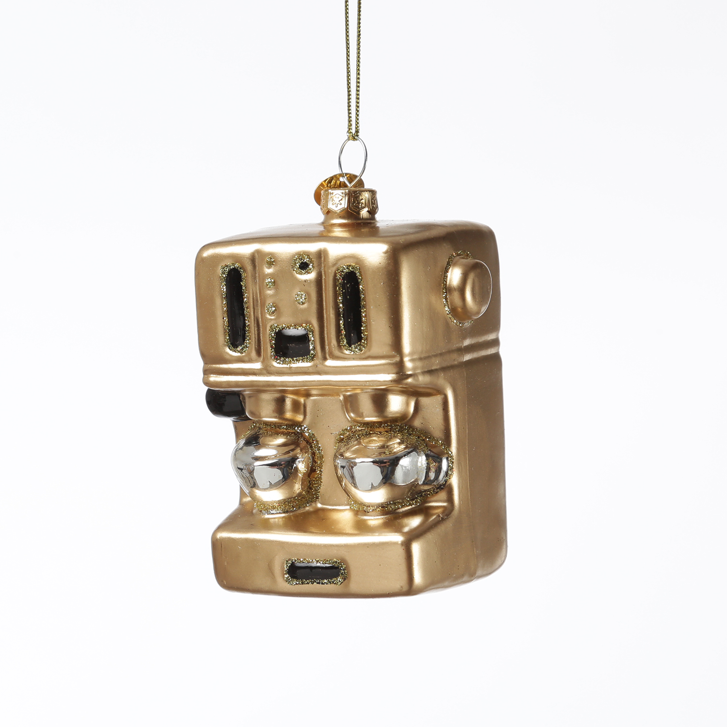 Weihnachtsbaumschmuck Kaffeevollautomat - Glas - Christbaumschmuck Kaffeemaschine - H: 9cm