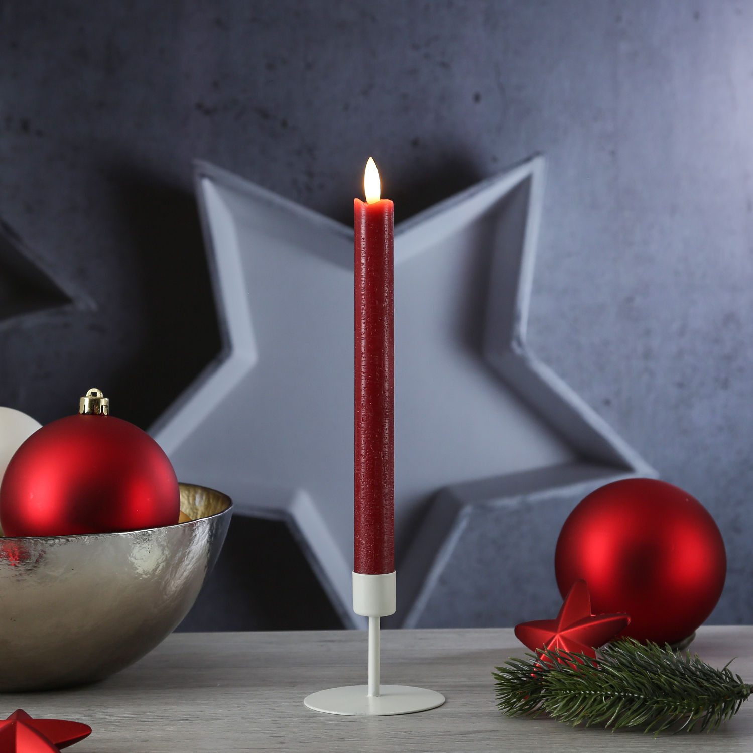 Stabkerzenhalter - Kerzenständer für Tafelkerzen - Metall - H: 7cm - D: 7,5cm - weiß Stabkerzenhalter - Kerzenständer für Tafelkerzen - Metall - H: 7cm - D: 7,5cm - weiß