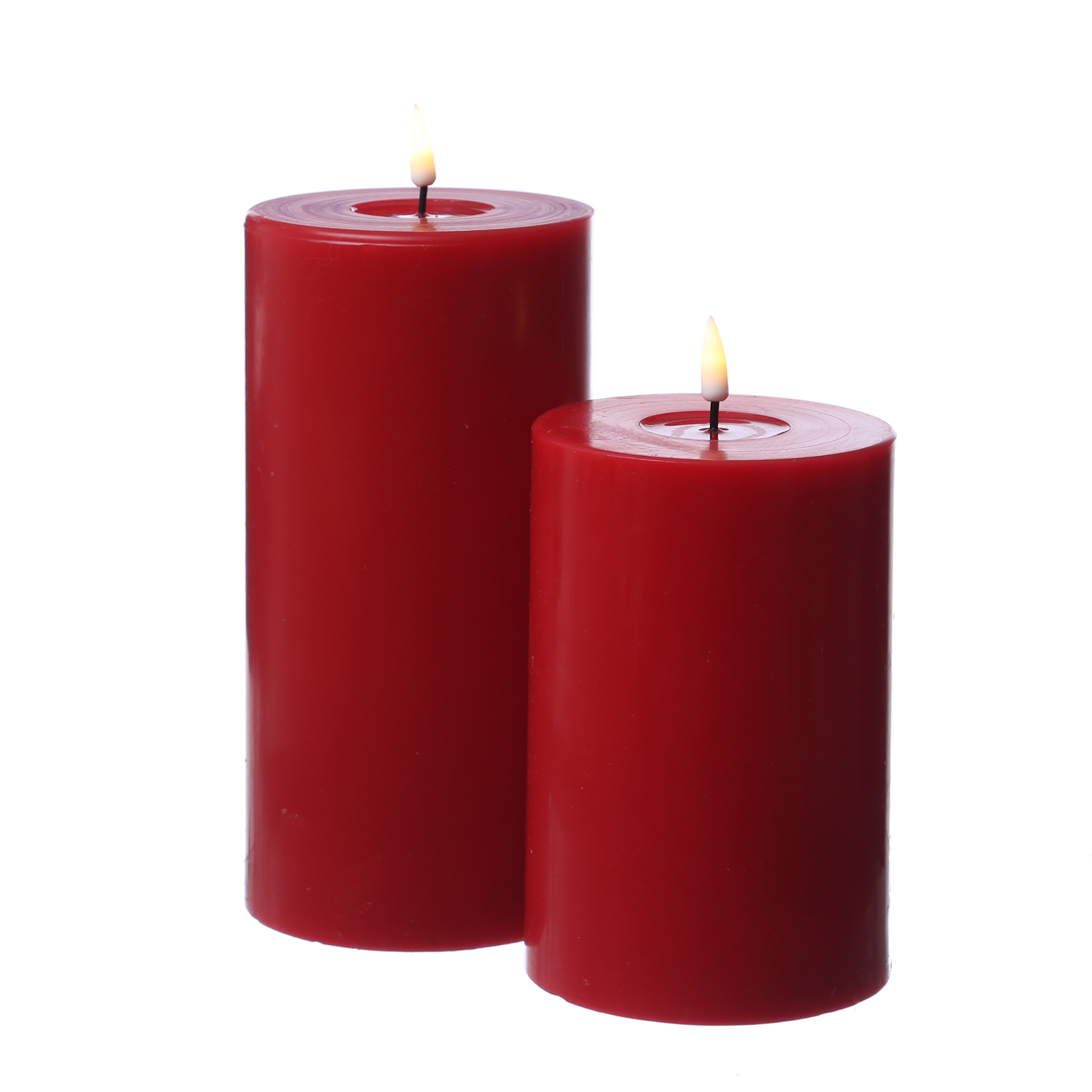 LED Stumpenkerze MIA - Echtwachs - realistische 3D Flamme - H: 15cm - D: 10cm - rot LED Stumpenkerze MIA - Echtwachs - realistische 3D Flamme - H: 15cm - D: 10cm - rot