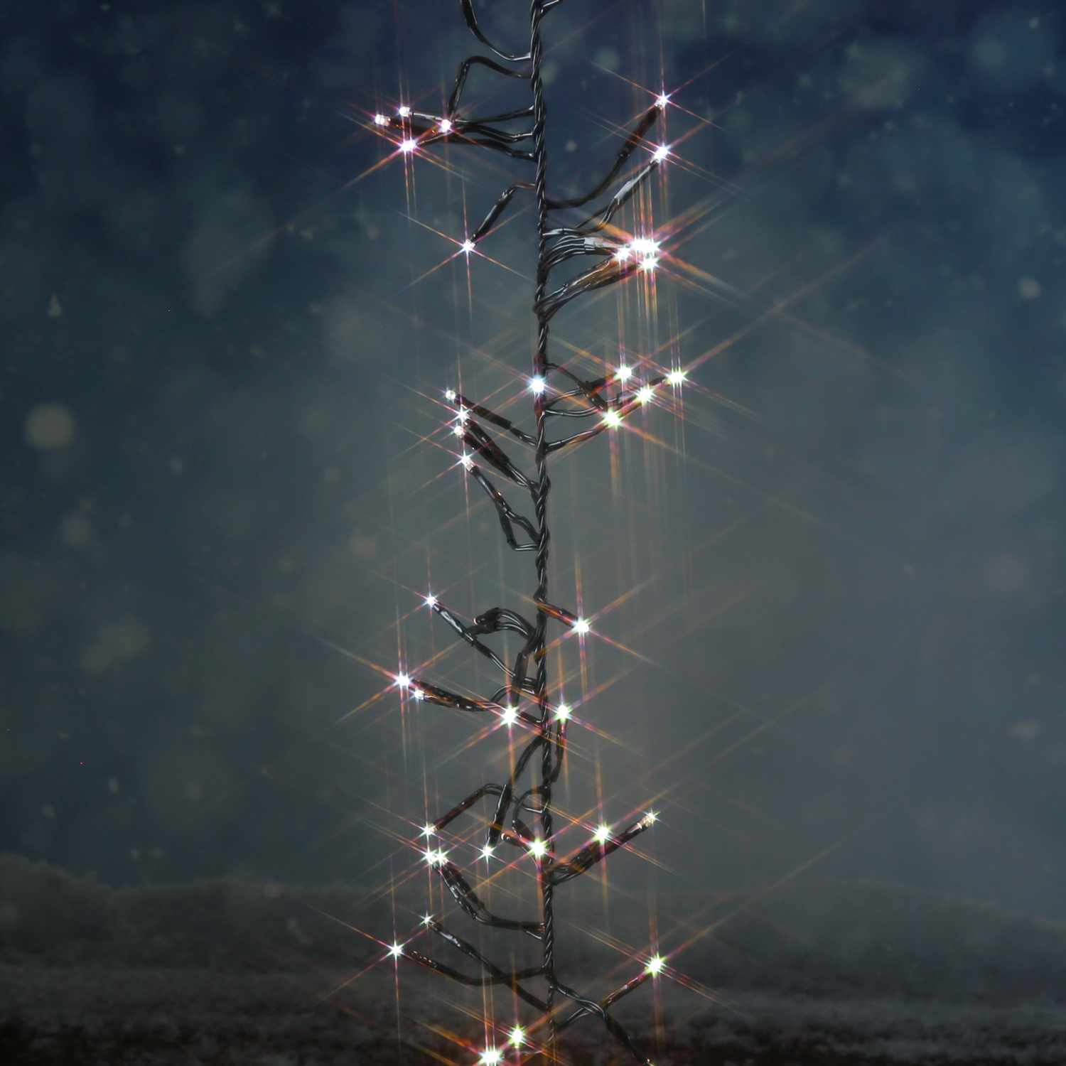 LED Solar Büschellichterkette - Cluster - 1128 warmweiße LED - 10,5m - 8 Funktionen - USB