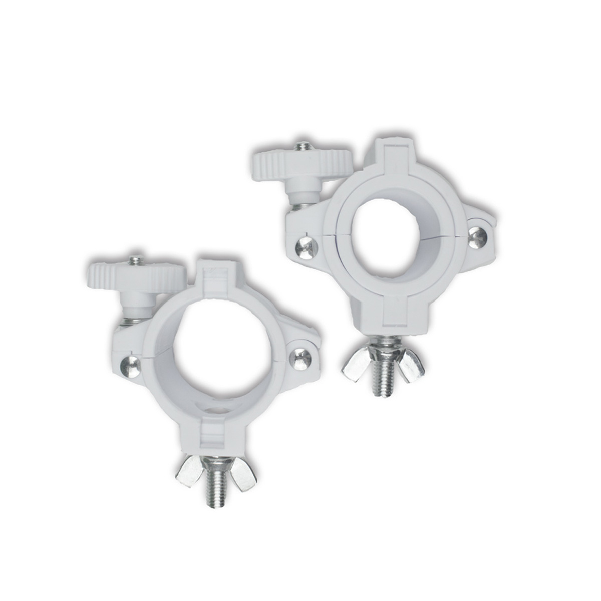 FLEXI CLAMP Set weiß (6 Stück) - Kunststoff-Klammer f. Traversen, Half-Coupler 50/35mm FLEXI CLAMP Set weiß (6 Stück) - Kunststoff-Klammer f. Traversen, Half-Coupler 50/35mm