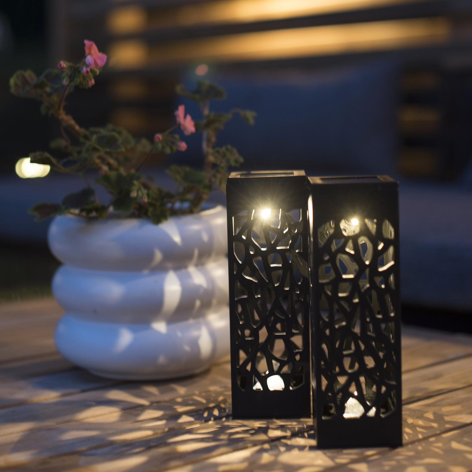 LED Solar Laternen Izola - zum Hängen o. Stellen - warmweiße LED - H: 11cm - Lichtsensor - 3er Set LED Solar Laternen Izola - zum Hängen o. Stellen - warmweiße LED - H: 11cm - Lichtsensor - 3er Set