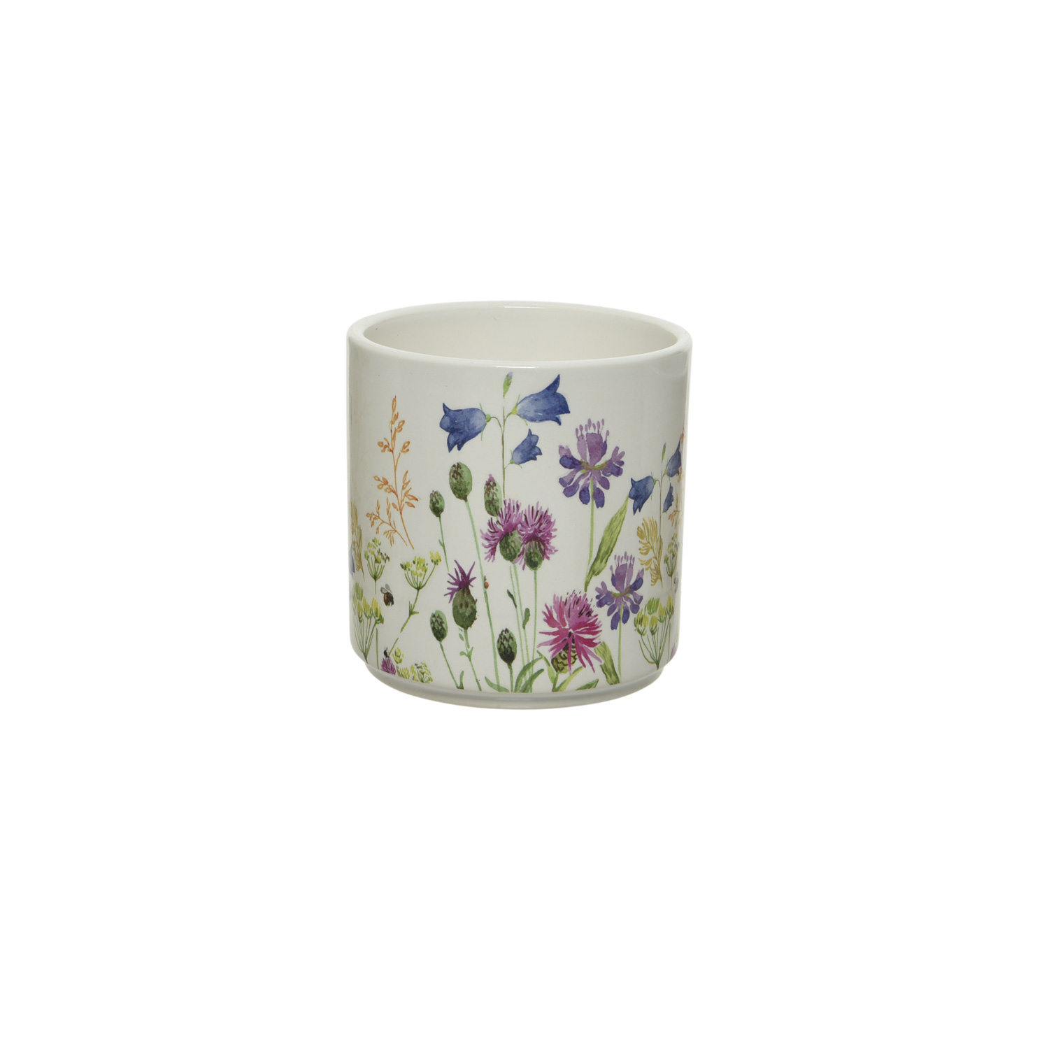 Blumentöpfe mit Wildblumen Motiv - Übertöpfe - 3 verschiedene Größen - bunt - 3er Set Blumentöpfe mit Wildblumen Motiv - Übertöpfe - 3 verschiedene Größen - bunt - 3er Set