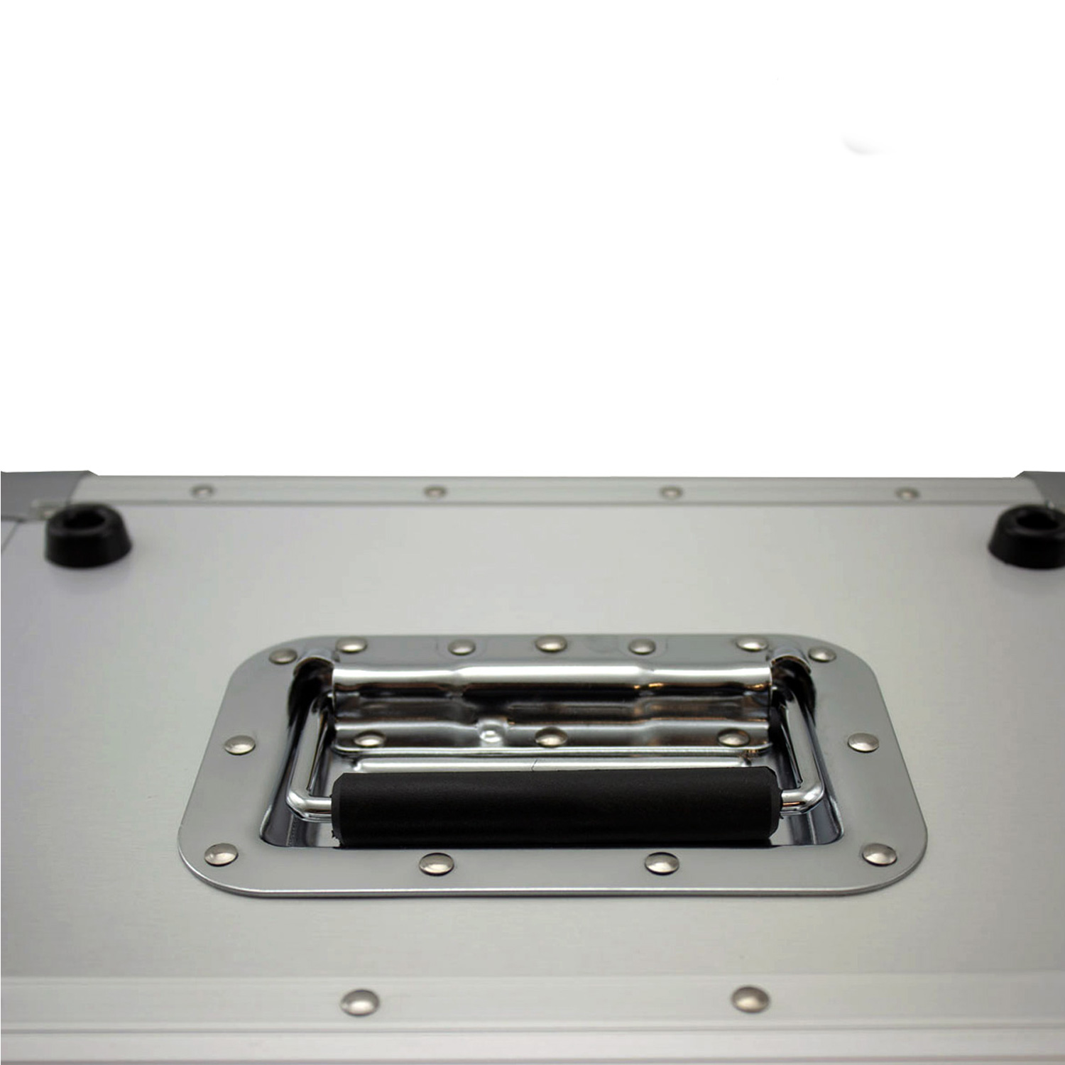 LP Plattencase PRO silber 50:50 Split, 80LPs | DJ Plattenkoffer für 80 Schallplatten