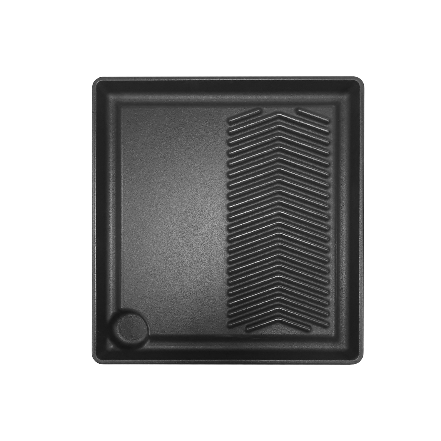 Gussgrillplatte für klassische Seitenkochfelder - 35 x 32cm - glatte und gewellte Oberfläche - höhenverstellbar