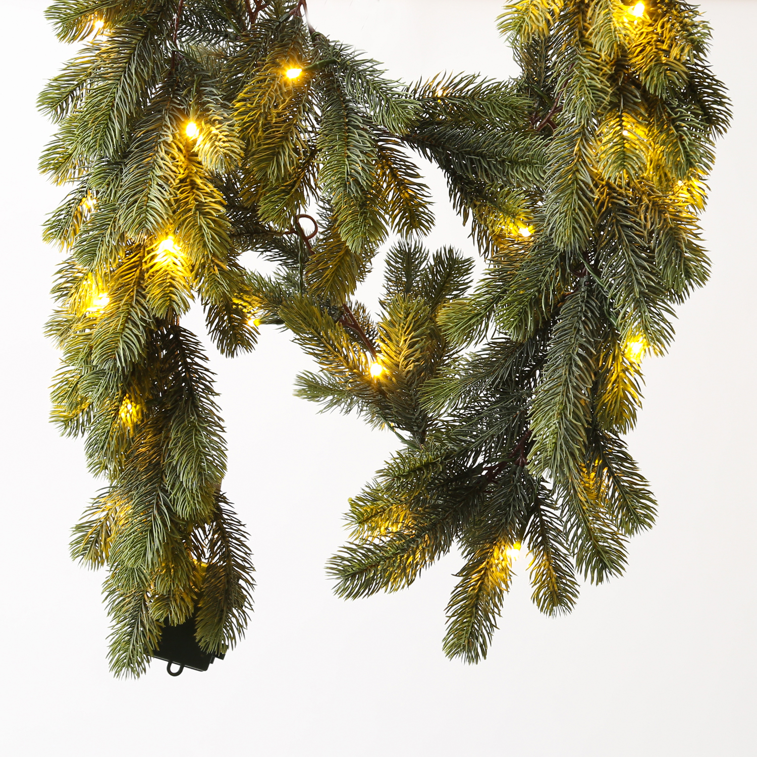 LED Tannengirlande - 35 warmweiße LED - L: 1,10m - Timer - Batterie - grün LED Tannengirlande - 35 warmweiße LED - L: 1,10m - Timer - Batterie - grün