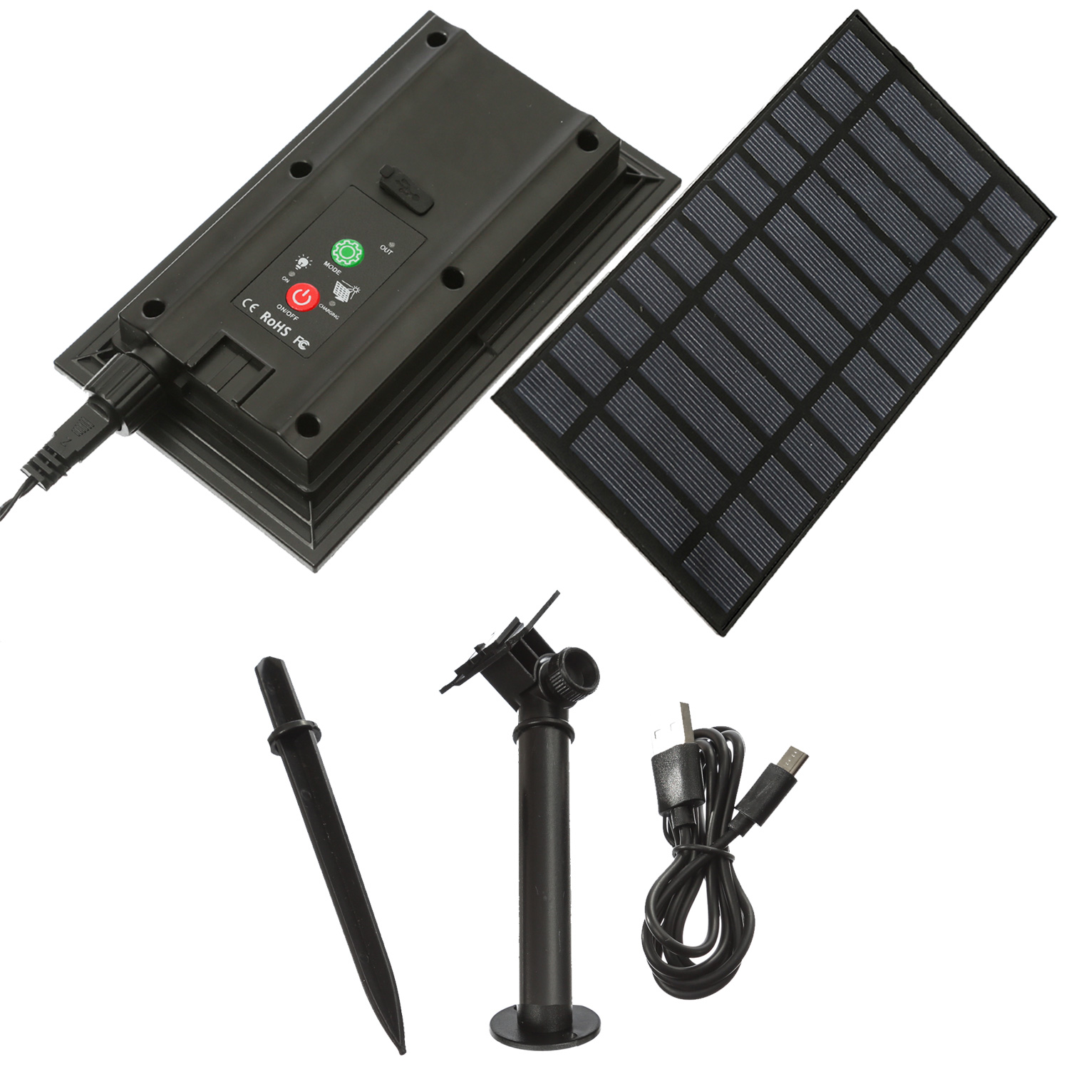 LED Solar Lichterkette Compact Twinkle - 1000 bernstein LED - 8 Funktionen - L: 22,5m - USB