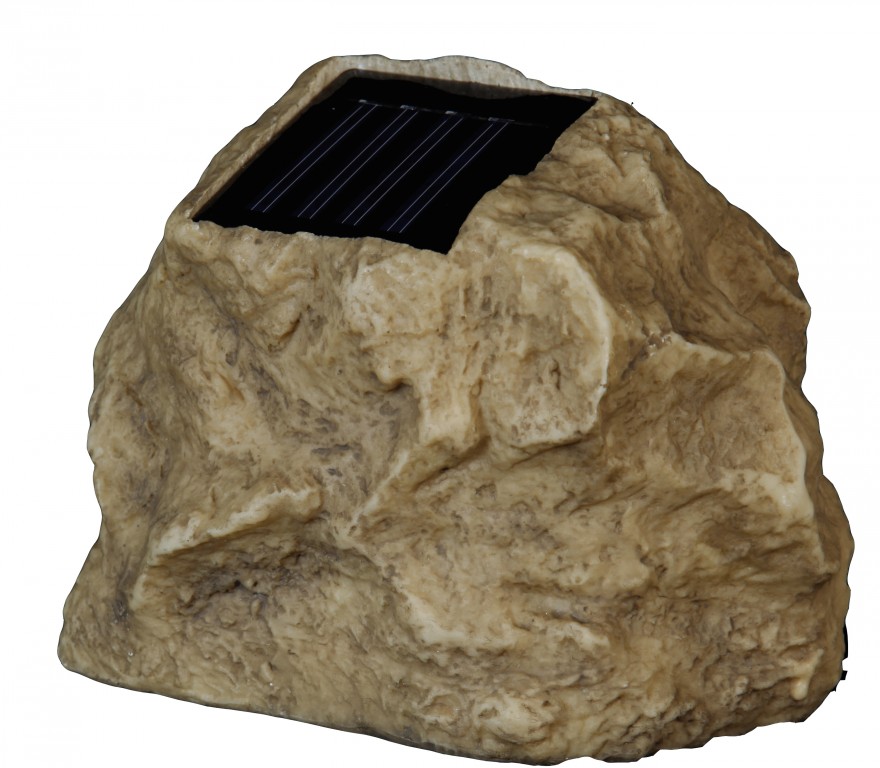 LED Solar Stein "Rocky" - Spot mit kaltweißer LED - Dämmerungssensor - H: 11cm LED Solar Stein "Rocky" - Spot mit kaltweißer LED - Dämmerungssensor - H: 11cm