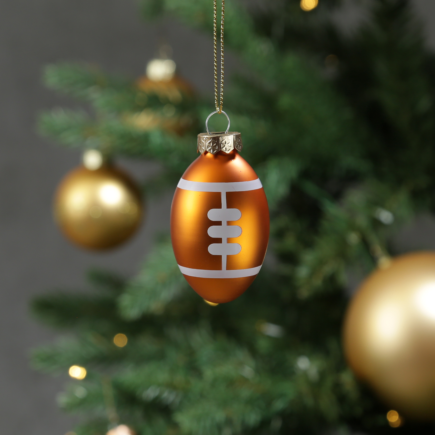 Weihnachtsbaumschmuck Football/Rugby - Christbaumschmuck - Glas - D: 3,8cm - orange Weihnachtsbaumschmuck Football/Rugby - Christbaumschmuck - Glas - D: 3,8cm - orange