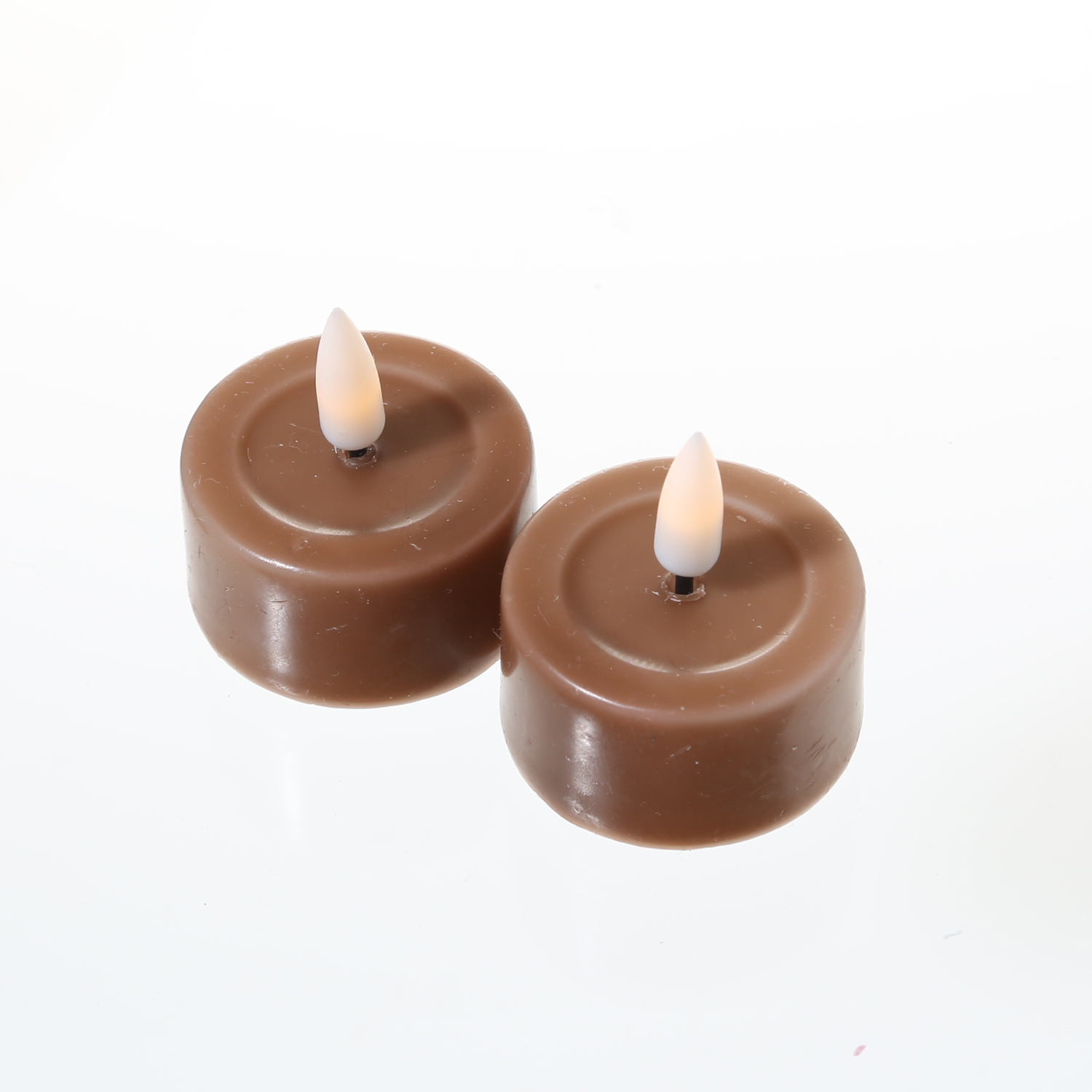 LED Teelichter MIA - Kunststoff - realistische 3D Flamme - D: 4,1cm - karamell - 2 Stk LED Teelichter MIA - Kunststoff - realistische 3D Flamme - D: 4,1cm - karamell - 2 Stk