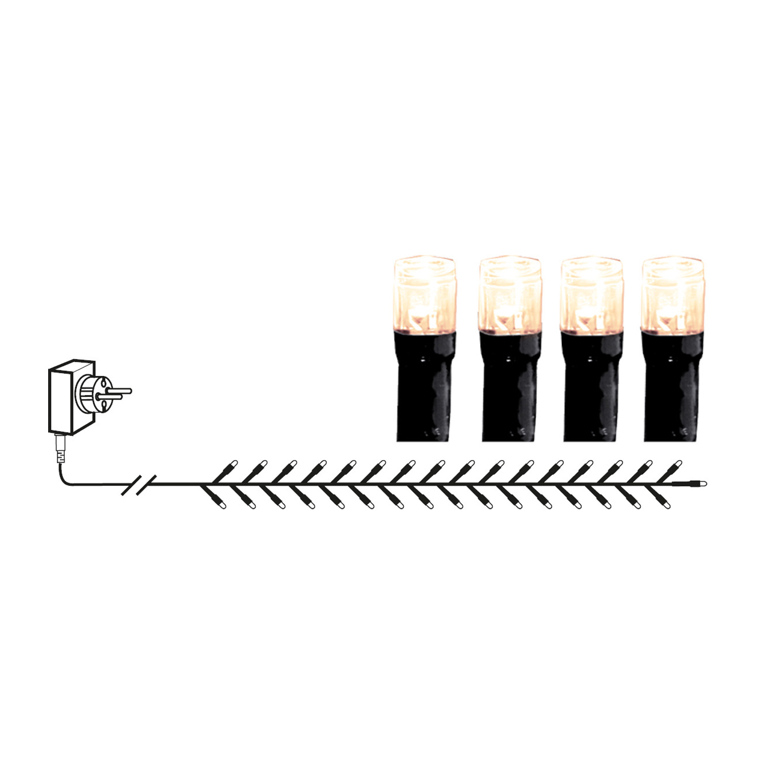 LED Lichterkette - Serie LED - outdoor - 1200 neutralweiße LED - L: 25m - schwarzes Kabel LED Lichterkette - Serie LED - outdoor - 1200 neutralweiße LED - L: 25m - schwarzes Kabel