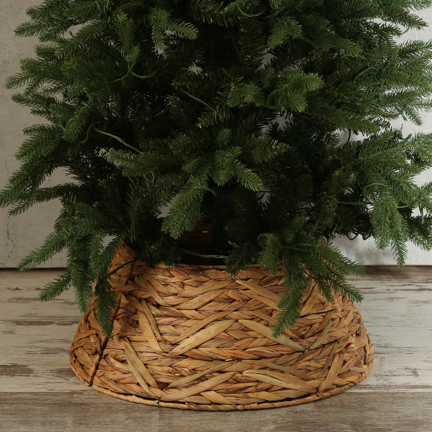 Weihnachtsbaumrock aus Wasserhayazinthe - Abdeckung für Baumständer - D: 57cm  - 3teilig