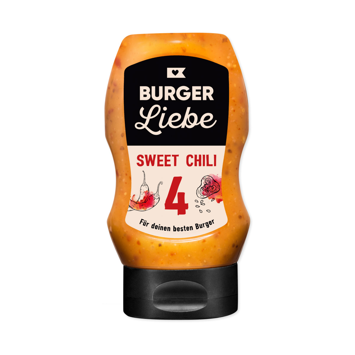 BURGER LIEBE Burgersoße - Sweet Chili - 300ml - vegan - ohne Konservierungsstoffe BURGER LIEBE Burgersoße - Sweet Chili - 300ml - vegan - ohne Konservierungsstoffe