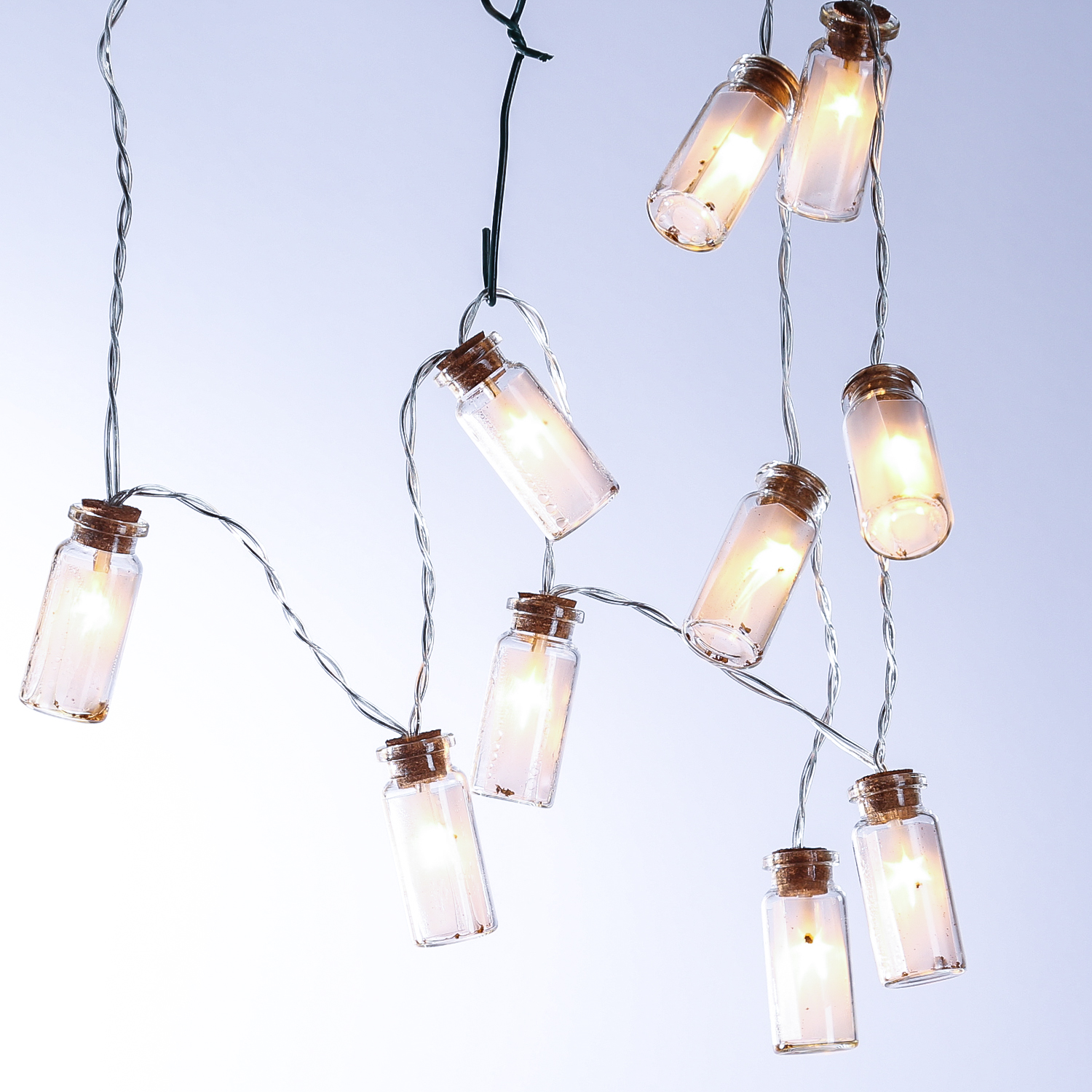 LED Lichterkette Mini Glasflaschen zum Befüllen - 10 warmweiße LED - L: 0,9m - transparent LED Lichterkette Mini Glasflaschen zum Befüllen - 10 warmweiße LED - L: 0,9m - transparent