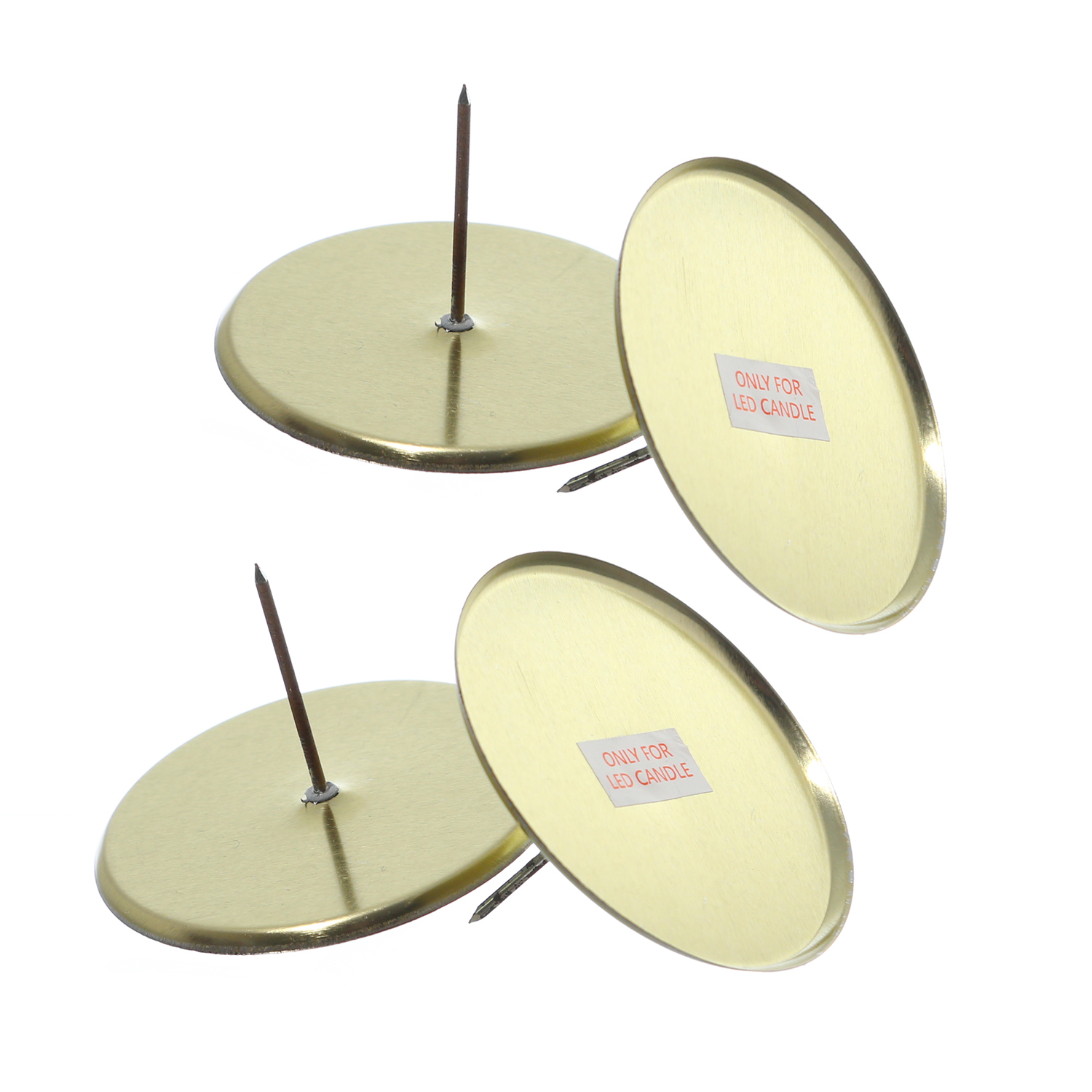 Adventskranzstecker ohne Dorn - Adventskerzenhalter - Metall - H: 4,5cm - D: 8cm - gold - 4er Set Adventskranzstecker ohne Dorn - Adventskerzenhalter - Metall - H: 4,5cm - D: 8cm - gold - 4er Set