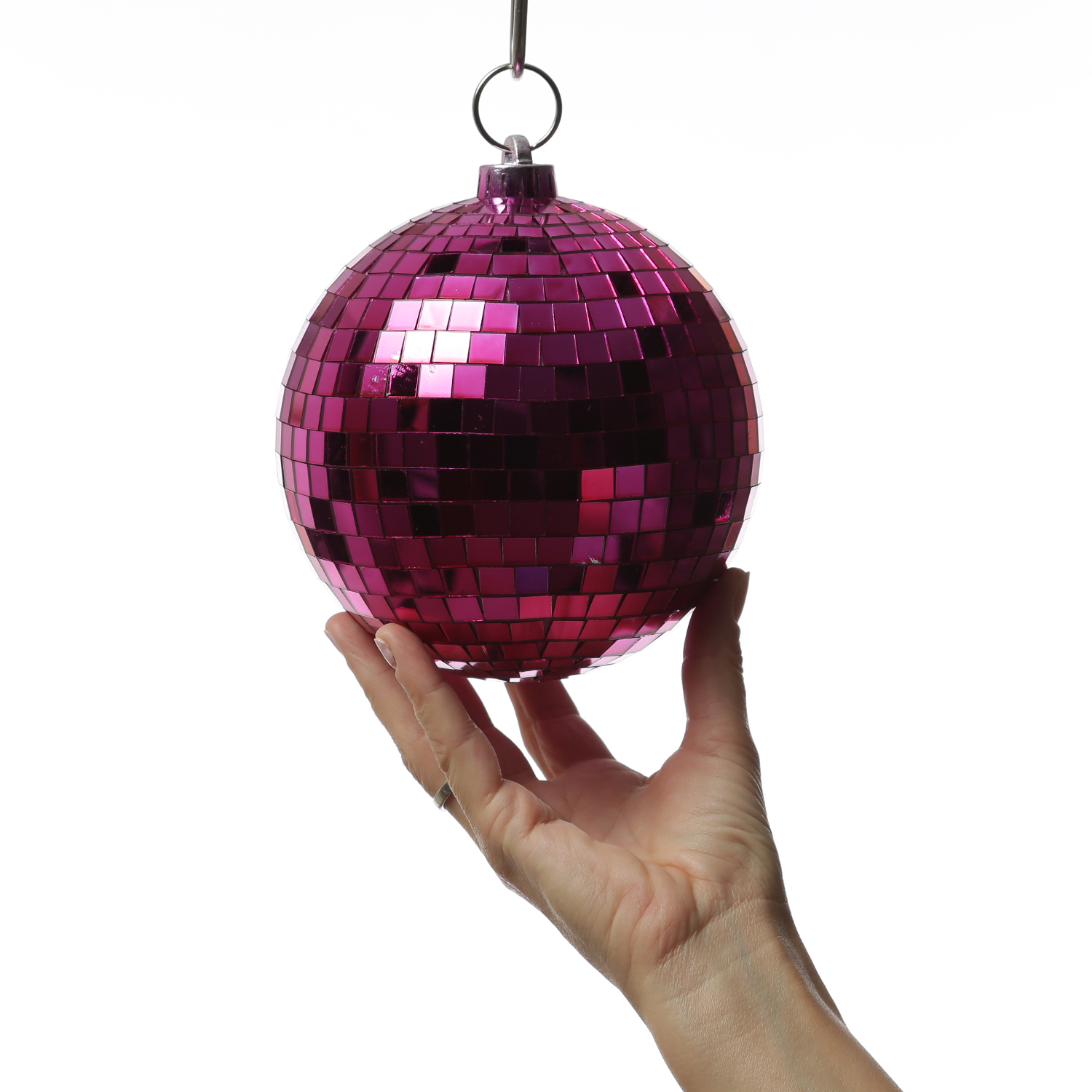 Spiegelkugel 15cm - Discokugel - Echtglas - 10x10mm Spiegel - pink Spiegelkugel 15cm - Discokugel - Echtglas - 10x10mm Spiegel - pink