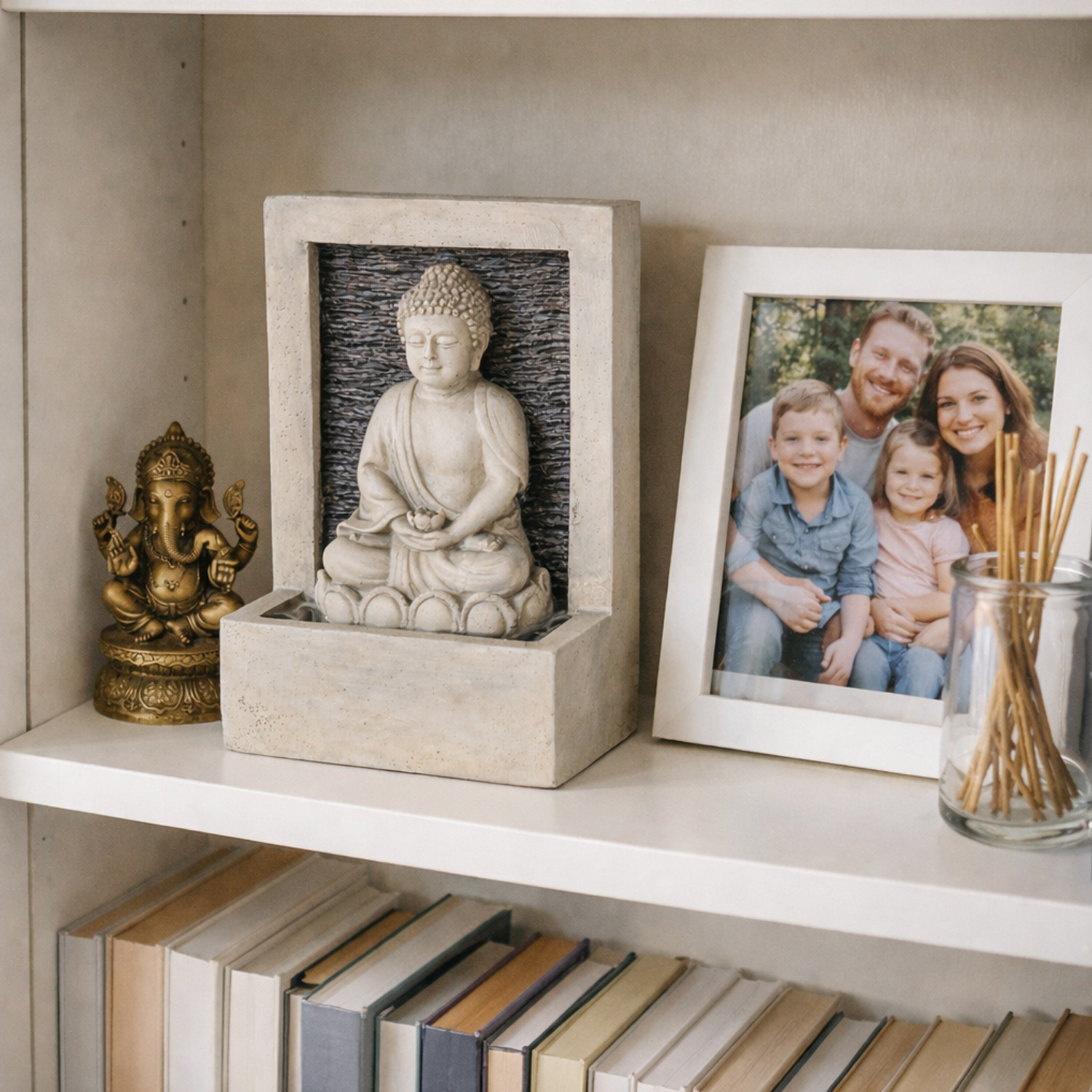 Brunnen Buddha polyresin Hochspannung Indoor 2col ass