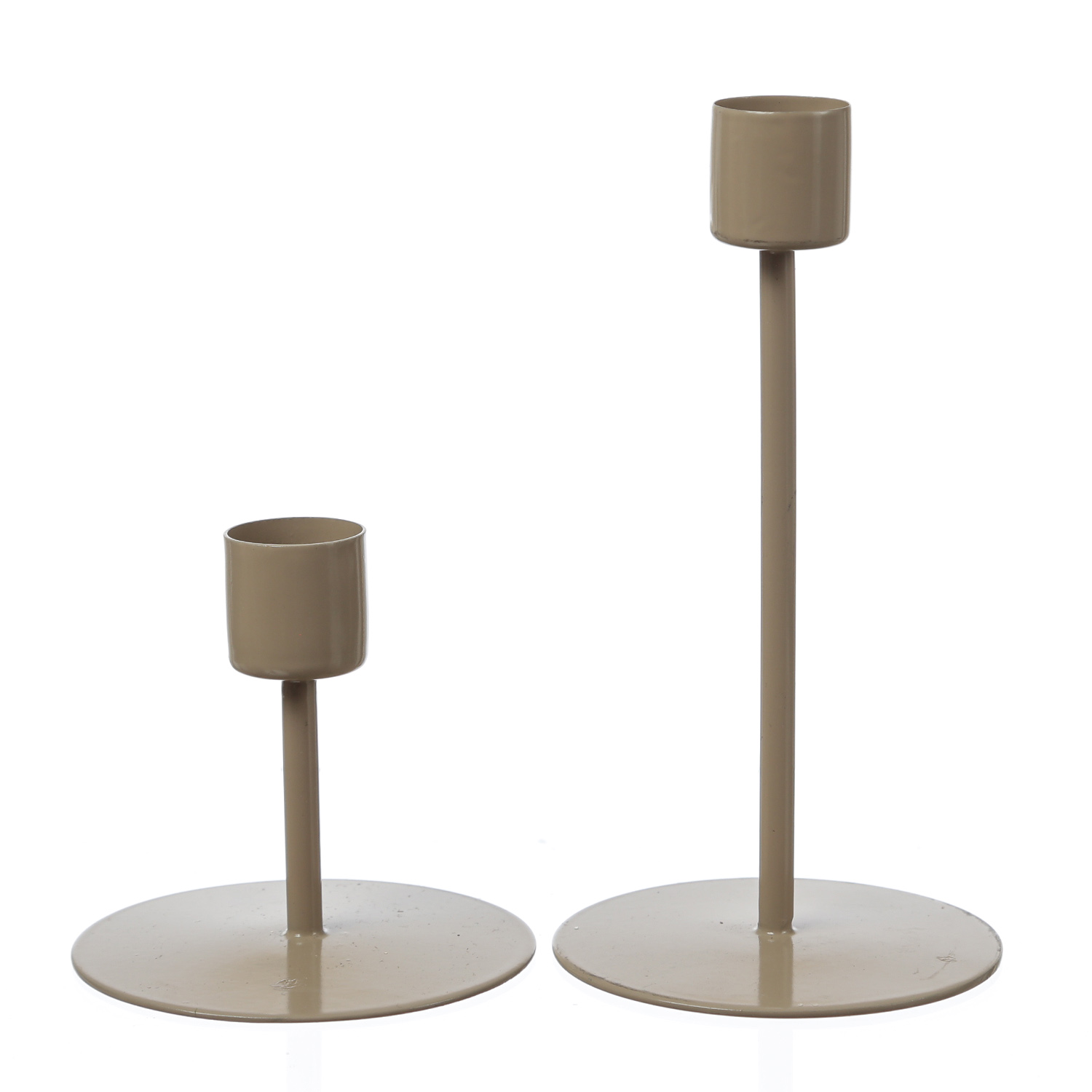 Stabkerzenhalter - Kerzenständer für Tafelkerzen - Metall - H: 7cm - D: 7,5cm - beige Stabkerzenhalter - Kerzenständer für Tafelkerzen - Metall - H: 7cm - D: 7,5cm - beige