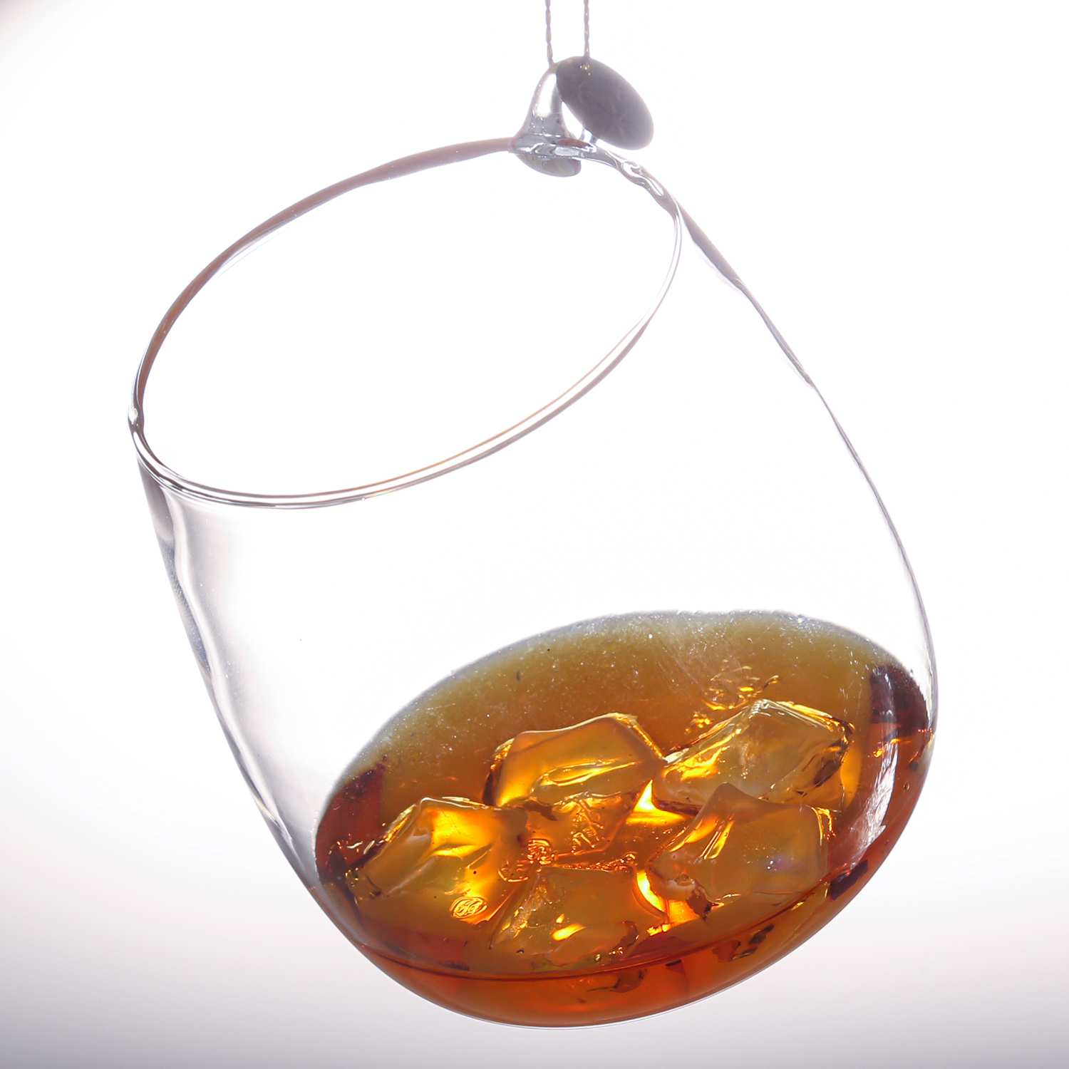 Weihnachtsbaumschmuck WHISKYGLAS - Glas - inkl. Aufhänger - H: 7,5cm - bernstein, transparent