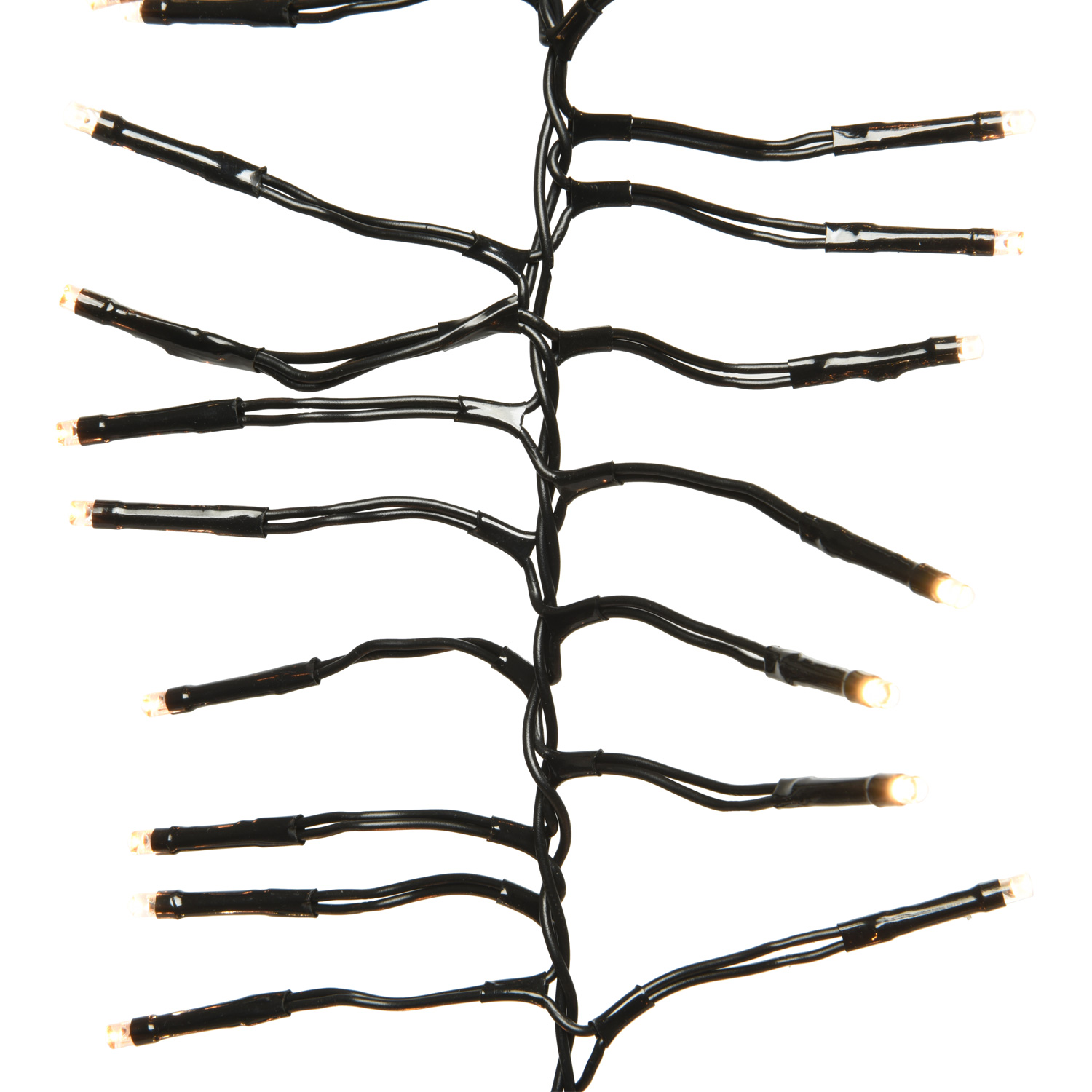 LED Lichterkette Kaskadenbeleuchtung - 18 Stränge - 1080 warmweiße/bernsteinfarbene LED - 8Funkt.