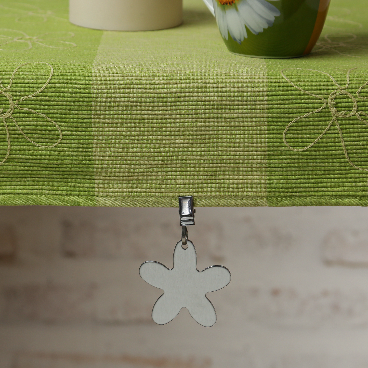 Tischdeckenbeschwerer BLUME - Tischtuchklammer - Edelstahl - 8er Set
