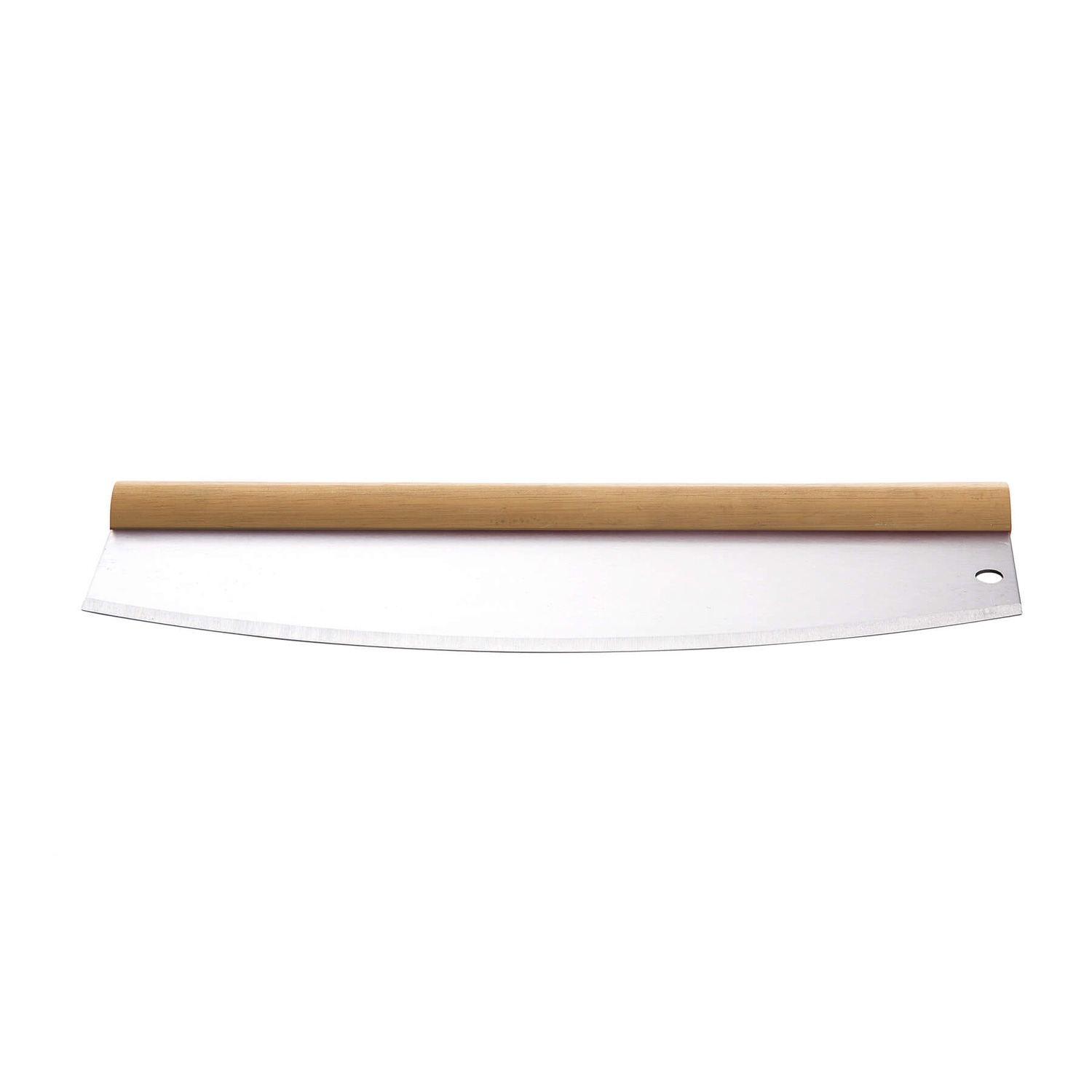 Pizzaschneider - Wiegemesser Edelstahl mit Holzgriff
