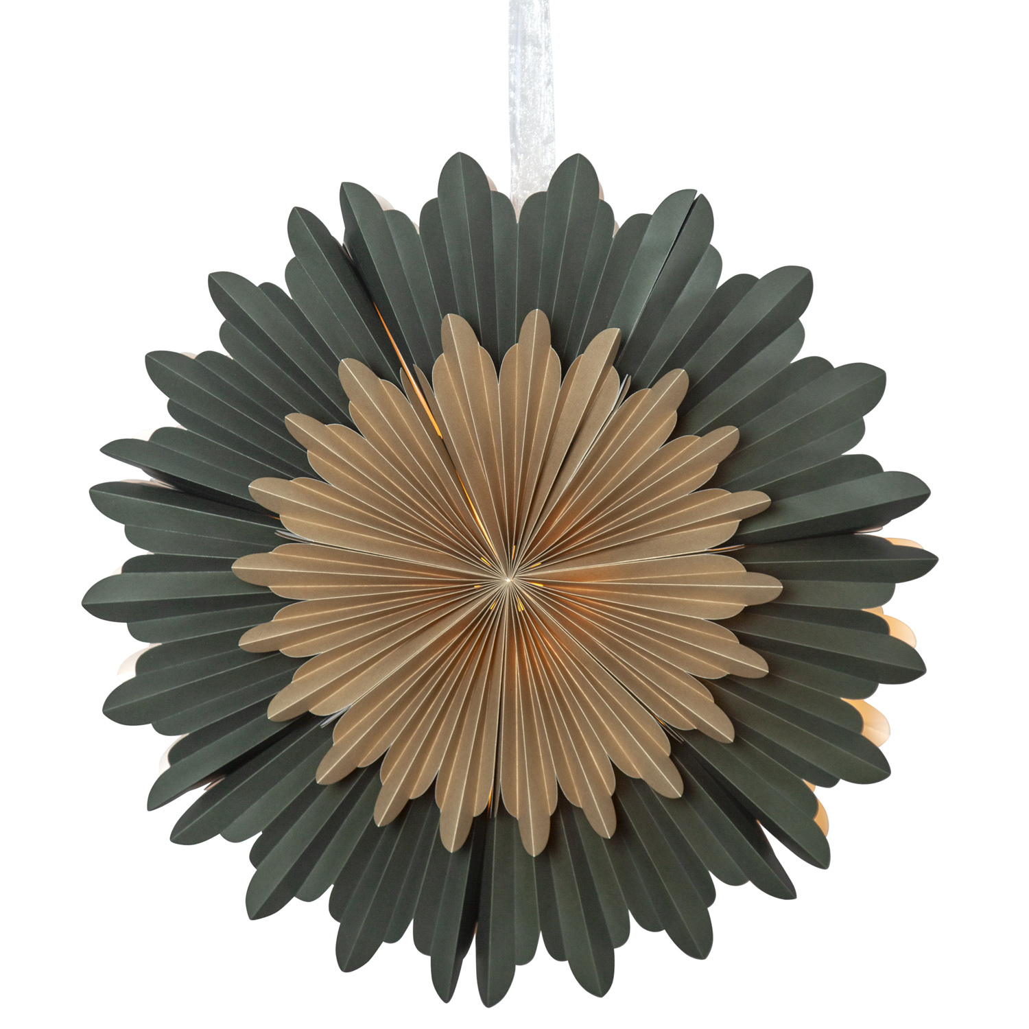 Papierstern Crystal - hängend - D: 50cm - mit Band - Papier mit Dekor - grün Papierstern Crystal - hängend - D: 50cm - mit Band - Papier mit Dekor - grün