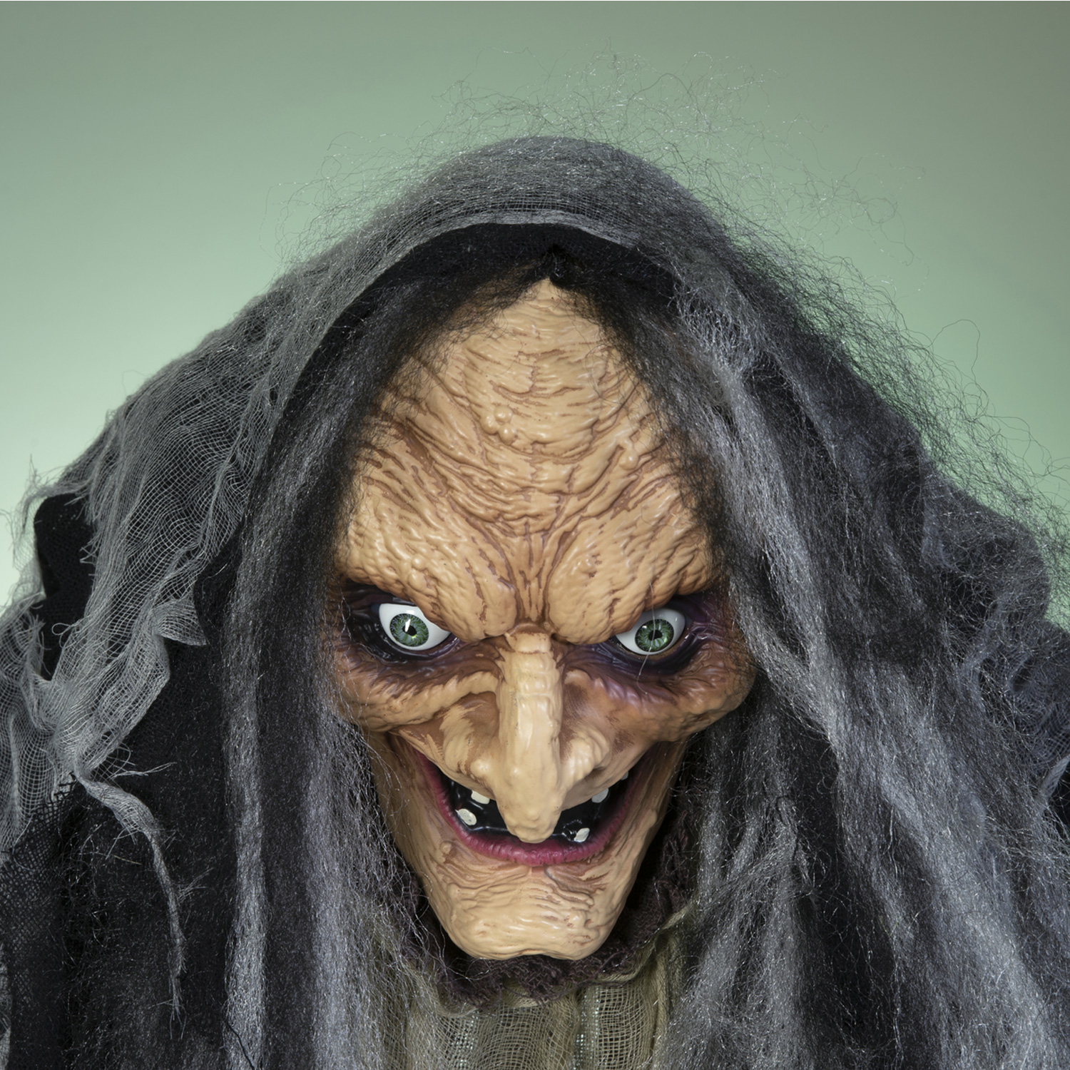 Halloween Figur Hexe NAHEMA, 160cm - animiert mit Bewegung, Licht und Sound