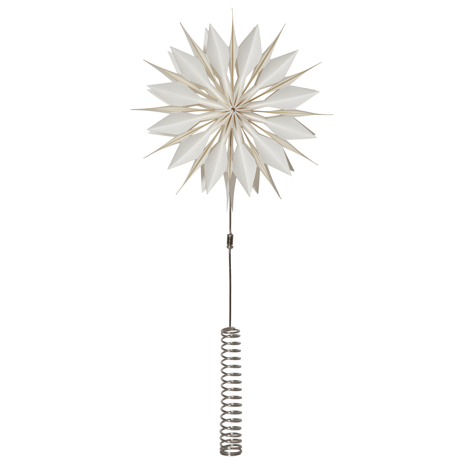 LED Baumspitze Papierstern MELLI -  10 warmweiße LED - H: 43cm - D: 20cm - Timer - Batterie - weiß LED Baumspitze Papierstern MELLI -  10 warmweiße LED - H: 43cm - D: 20cm - Timer - Batterie - weiß