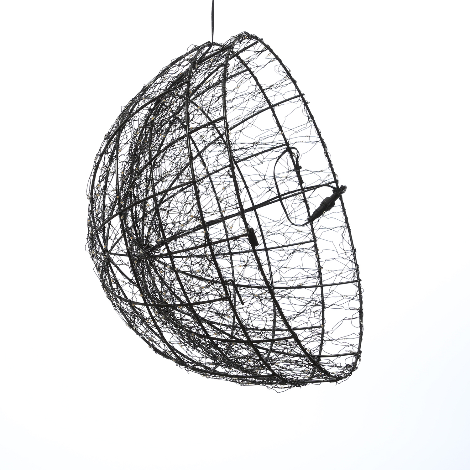 LED Drahtkugel - Leuchtkugel - 600 bernsteinfarbene LED - Timer - D: 38cm - für Innen/Außen