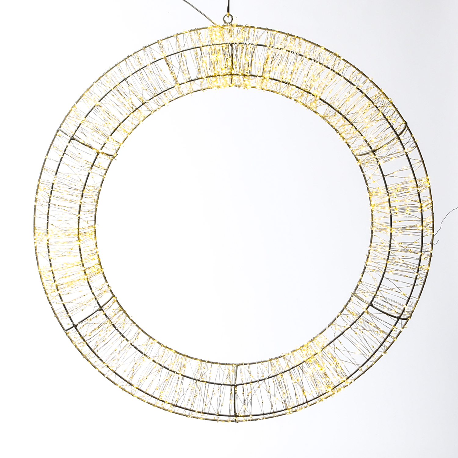 XXL LED Kranz abgeflacht - Lichterkranz mit 2200 warmweißen LED - D:60cm - 8Modi/Timer - Innen/Außen XXL LED Kranz abgeflacht - Lichterkranz mit 2200 warmweißen LED - D:60cm - 8Modi/Timer - Innen/Außen