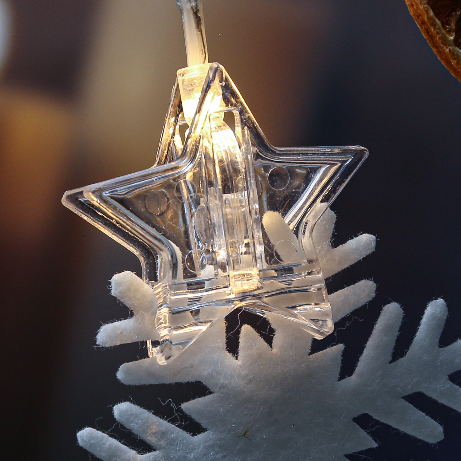 LED Clip Lichterkette STERN - 10 Sternklammern - 10 warmweiße LED - L: 0,9m - Batterie LED Clip Lichterkette STERN - 10 Sternklammern - 10 warmweiße LED - L: 0,9m - Batterie