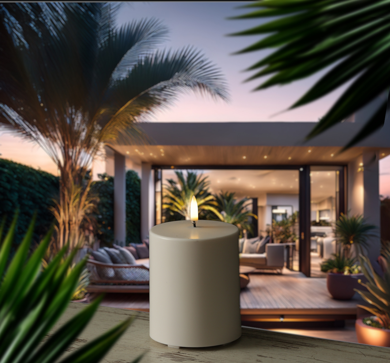 LED Kerze THEA - Kunststoff - Timer - H 10cm - D 84cm - bis zu 2500 Std.  - für Außen - weiß LED Kerze THEA - Kunststoff - Timer - H 10cm - D 84cm - bis zu 2500 Std.  - für Außen - weiß