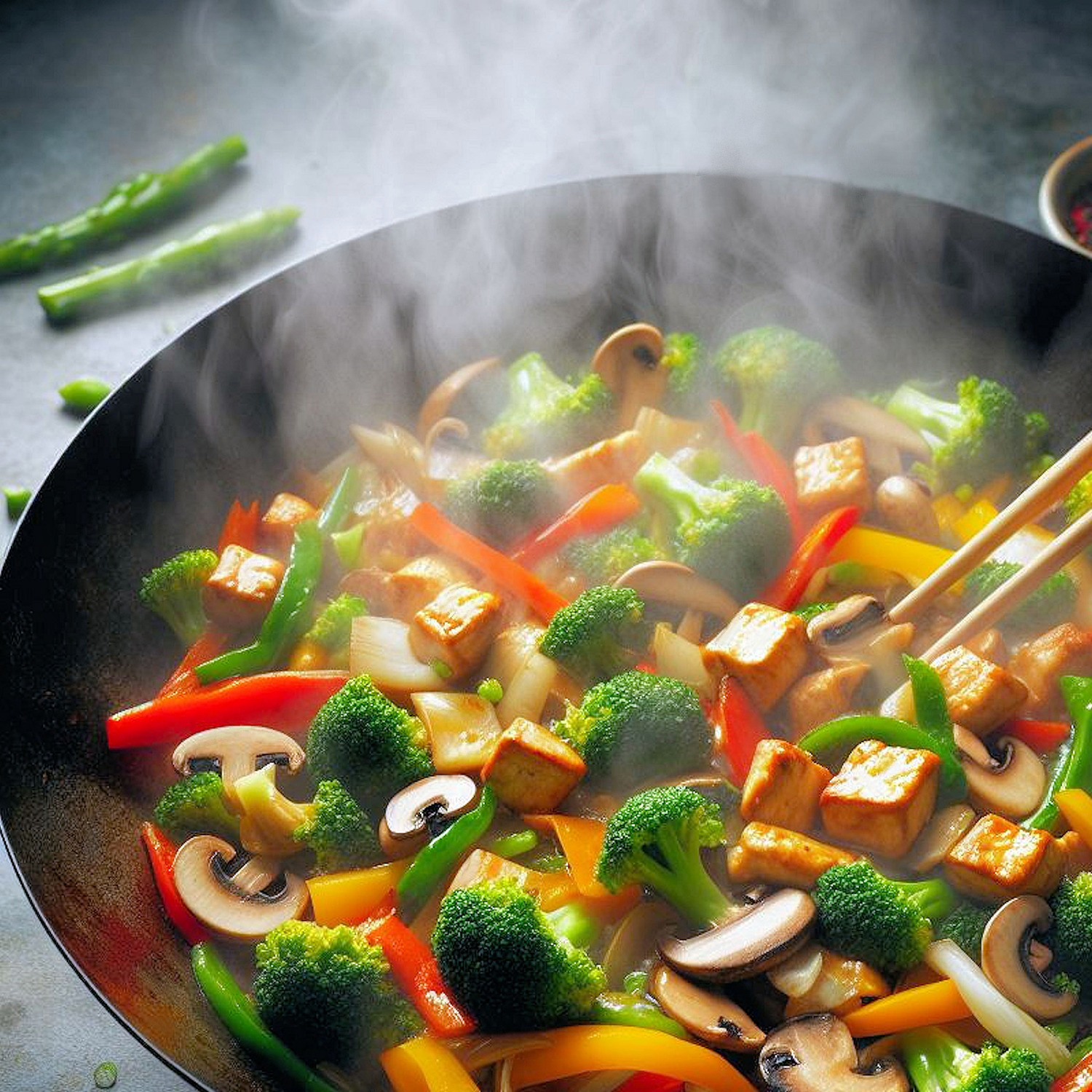 WOK Pfanne 32cm - Eisen mit Holzgriff und Schwenkgriff