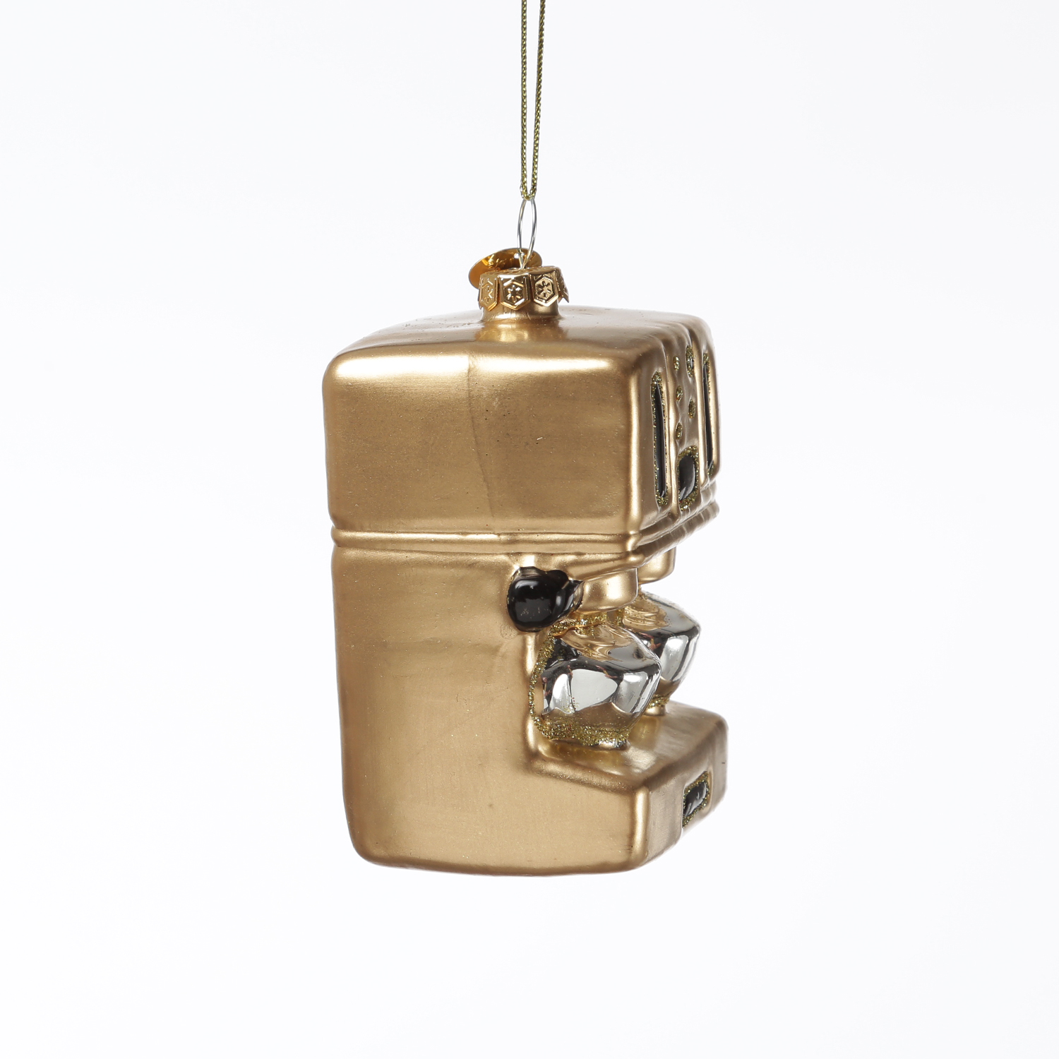Weihnachtsbaumschmuck Kaffeevollautomat - Glas - Christbaumschmuck Kaffeemaschine - H: 9cm