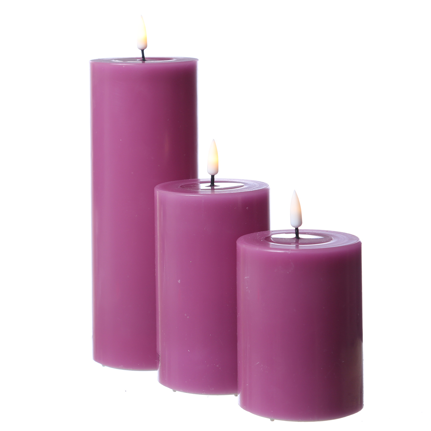 LED Stumpenkerze MIA - Echtwachs - realistische 3D Flamme - H: 20cm - D: 7,5cm - malve LED Stumpenkerze MIA - Echtwachs - realistische 3D Flamme - H: 20cm - D: 7,5cm - malve