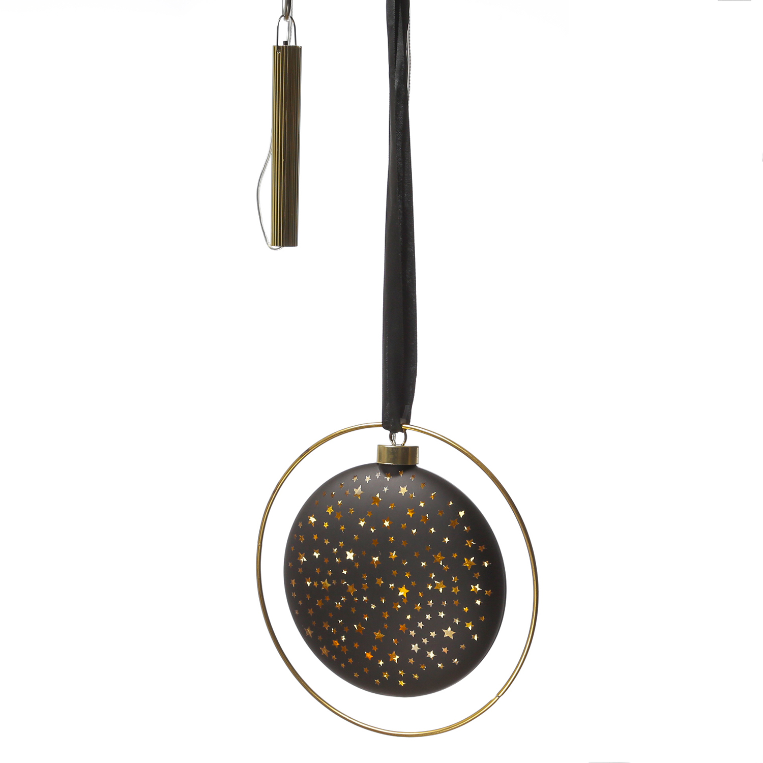 LED Kreis im Ring mit Sternmotiv - 30 warmweisse LED - D- 20cm - Timer - schwarz LED Kreis im Ring mit Sternmotiv - 30 warmweisse LED - D- 20cm - Timer - schwarz