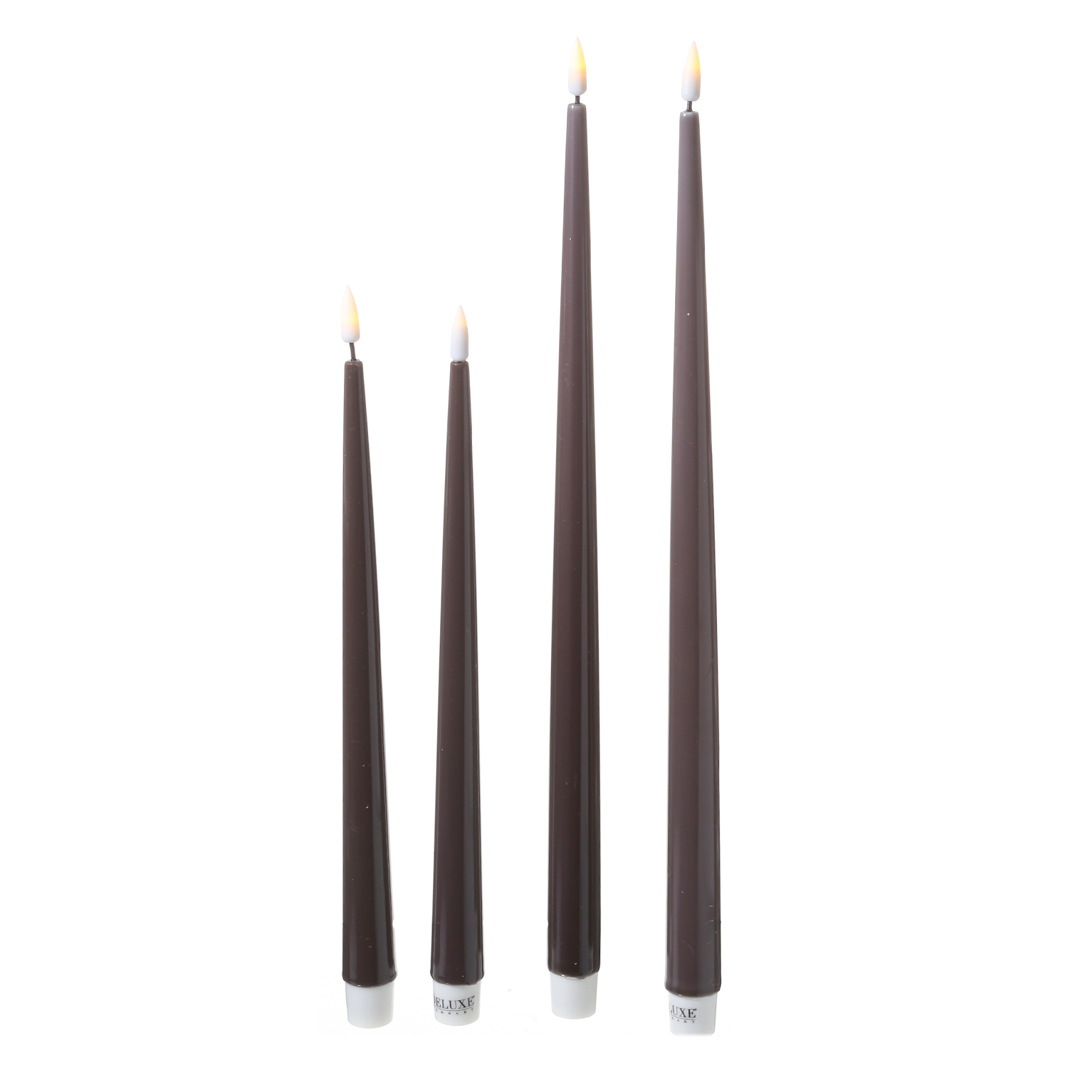 LED Stabkerzen ELLA - Echtwachs - realistische 3D Flamme - H: 28cm - mokka - 2 Stück LED Stabkerzen ELLA - Echtwachs - realistische 3D Flamme - H: 28cm - mokka - 2 Stück