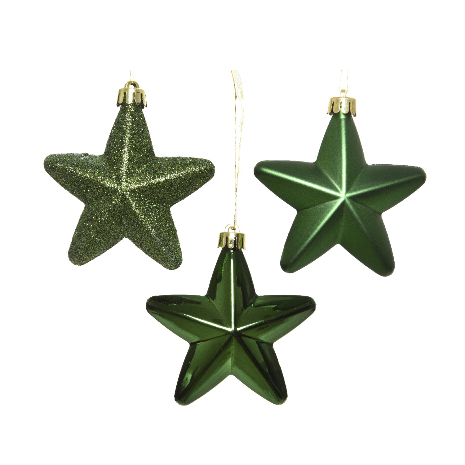 Christbaumschmuck STERN - Weihnachtsbaumschmuck - bruchfest - H: 7,5cm - grün - 6er Set Christbaumschmuck STERN - Weihnachtsbaumschmuck - bruchfest - H: 7,5cm - grün - 6er Set