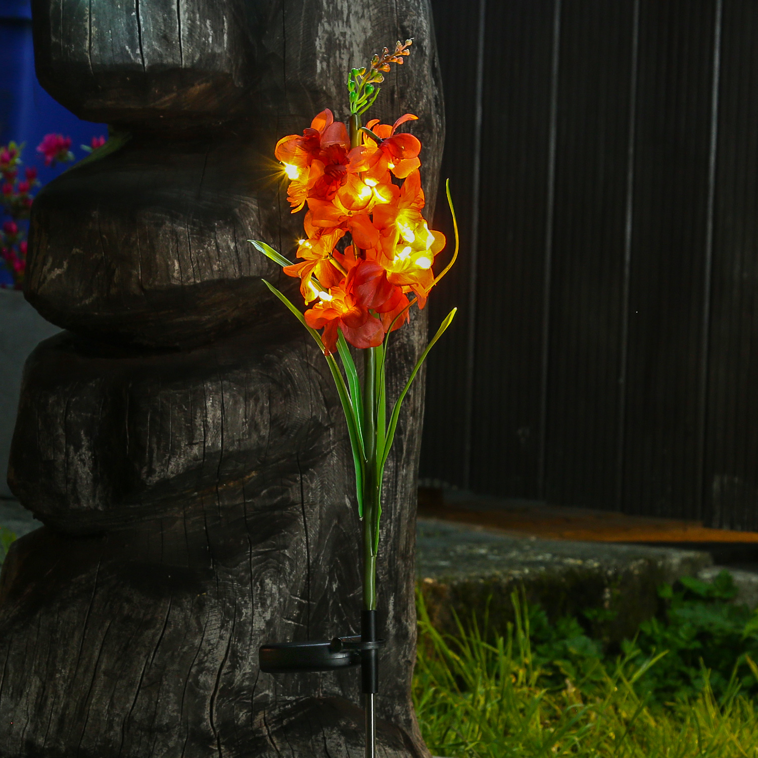 LED Solar Gartenstecker Blume GLADIOLE - 10 warmweiße LED - H: 81cm - Lichtsensor - rot LED Solar Gartenstecker Blume GLADIOLE - 10 warmweiße LED - H: 81cm - Lichtsensor - rot
