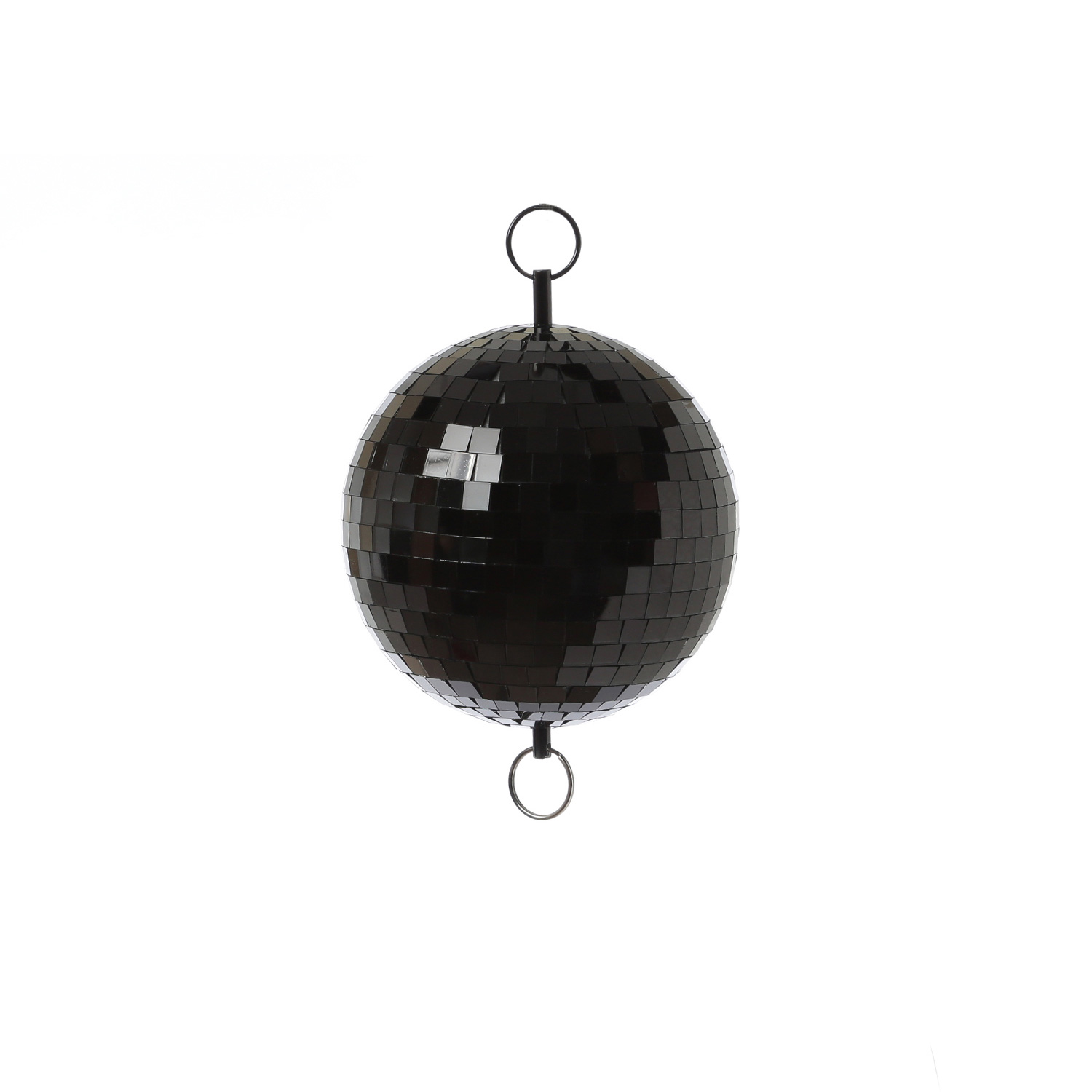 Spiegelkugel 40cm - schwarz - Discokugel Echtglas - 10x10mm Spiegel - PROMO - Metallöse oben + unten