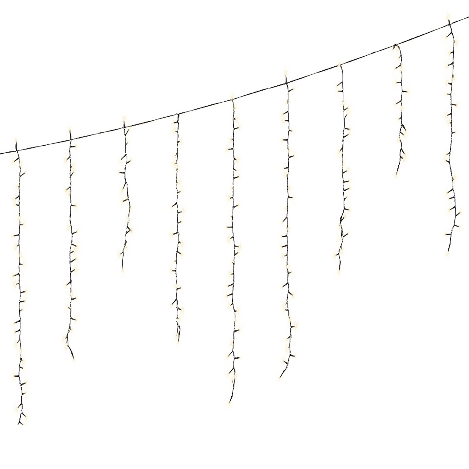 LED Lichtervorhang Eisregen - 16 Stränge - koppelbar - 256LED - L: 3,75m - 8 Funktionen - Außen LED Lichtervorhang Eisregen - 16 Stränge - koppelbar - 256LED - L: 3,75m - 8 Funktionen - Außen