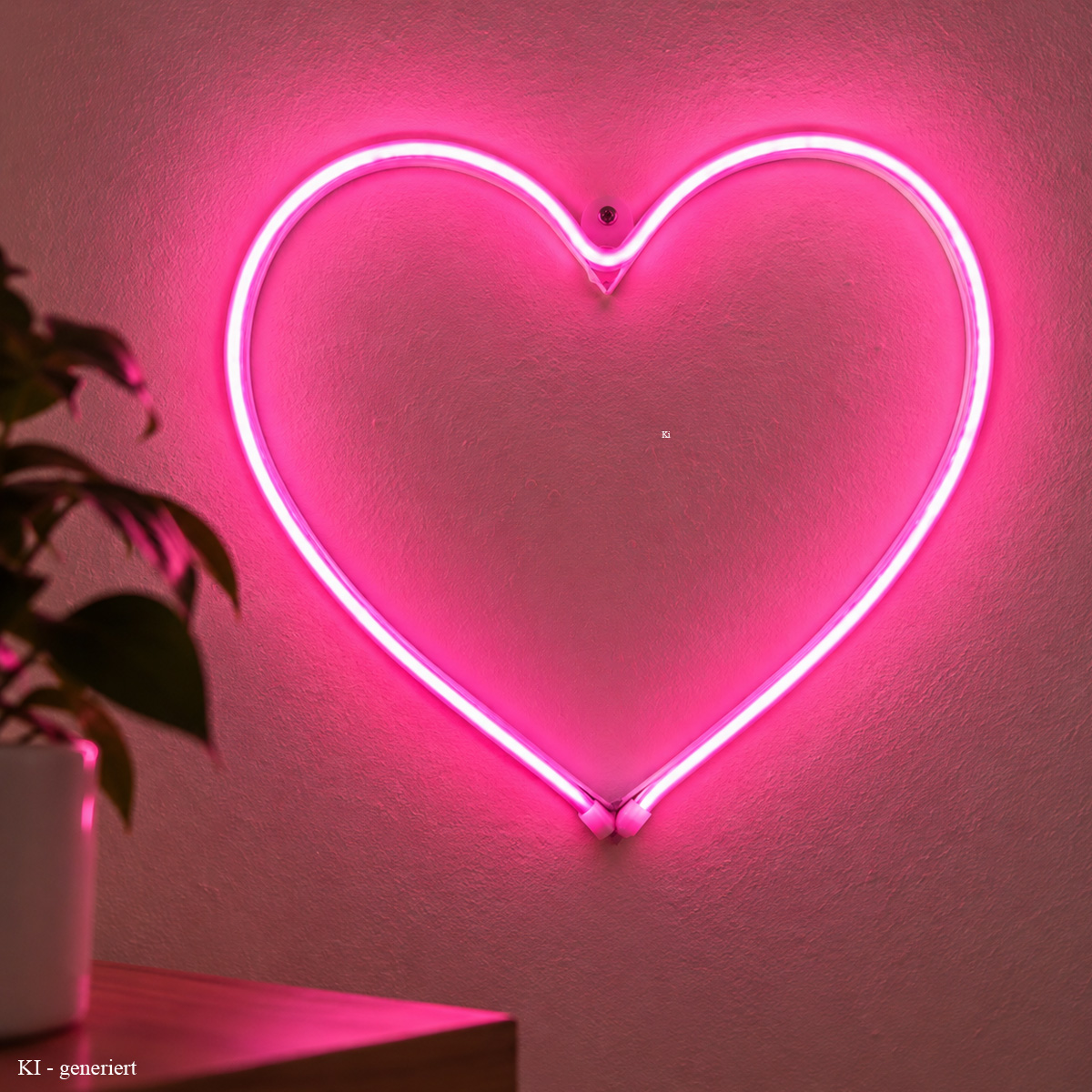 LED Herz - pinkes Neon Schild in Herzform - aus Lichtschlauch -H: 27cm - für Innen