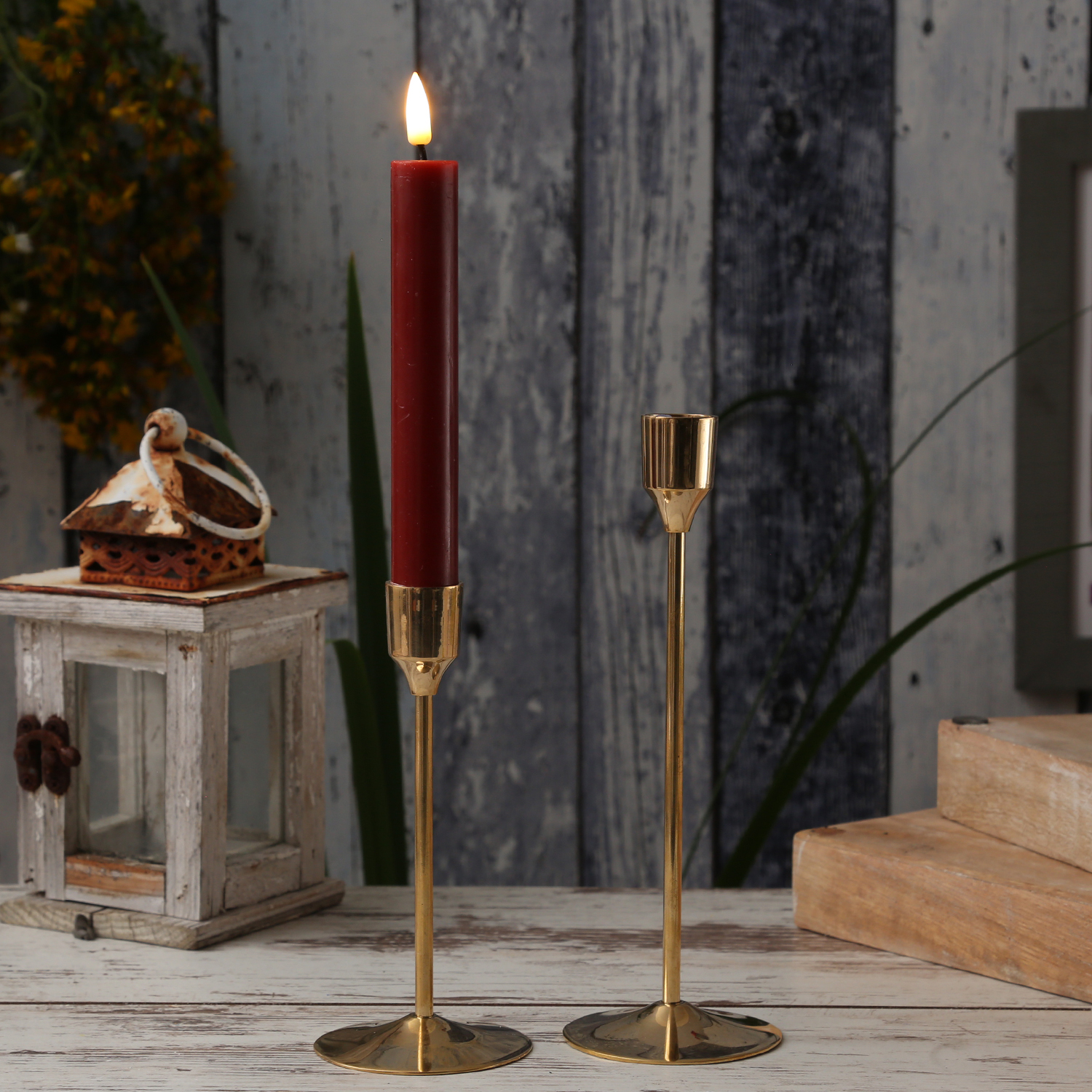 Stabkerzenhalter - Kerzenständer - Metall - H: 15,5cm - D: 7cm - gold Stabkerzenhalter - Kerzenständer - Metall - H: 15,5cm - D: 7cm - gold