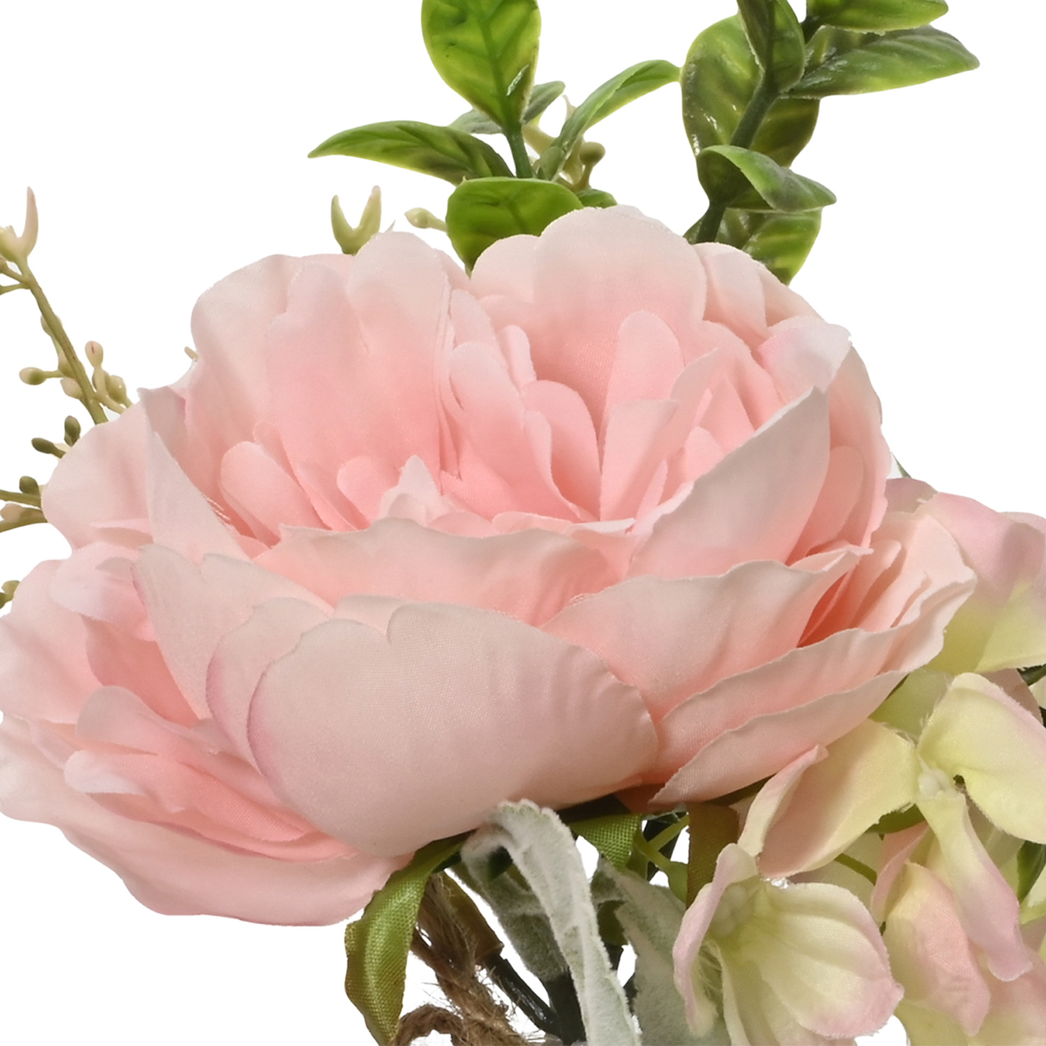 Kunstblumenstrauß in Mini Glasvase - Pfingstrose und Hortensie in Blumenvase - H: 20cm - rosa Kunstblumenstrauß in Mini Glasvase - Pfingstrose und Hortensie in Blumenvase - H: 20cm - rosa