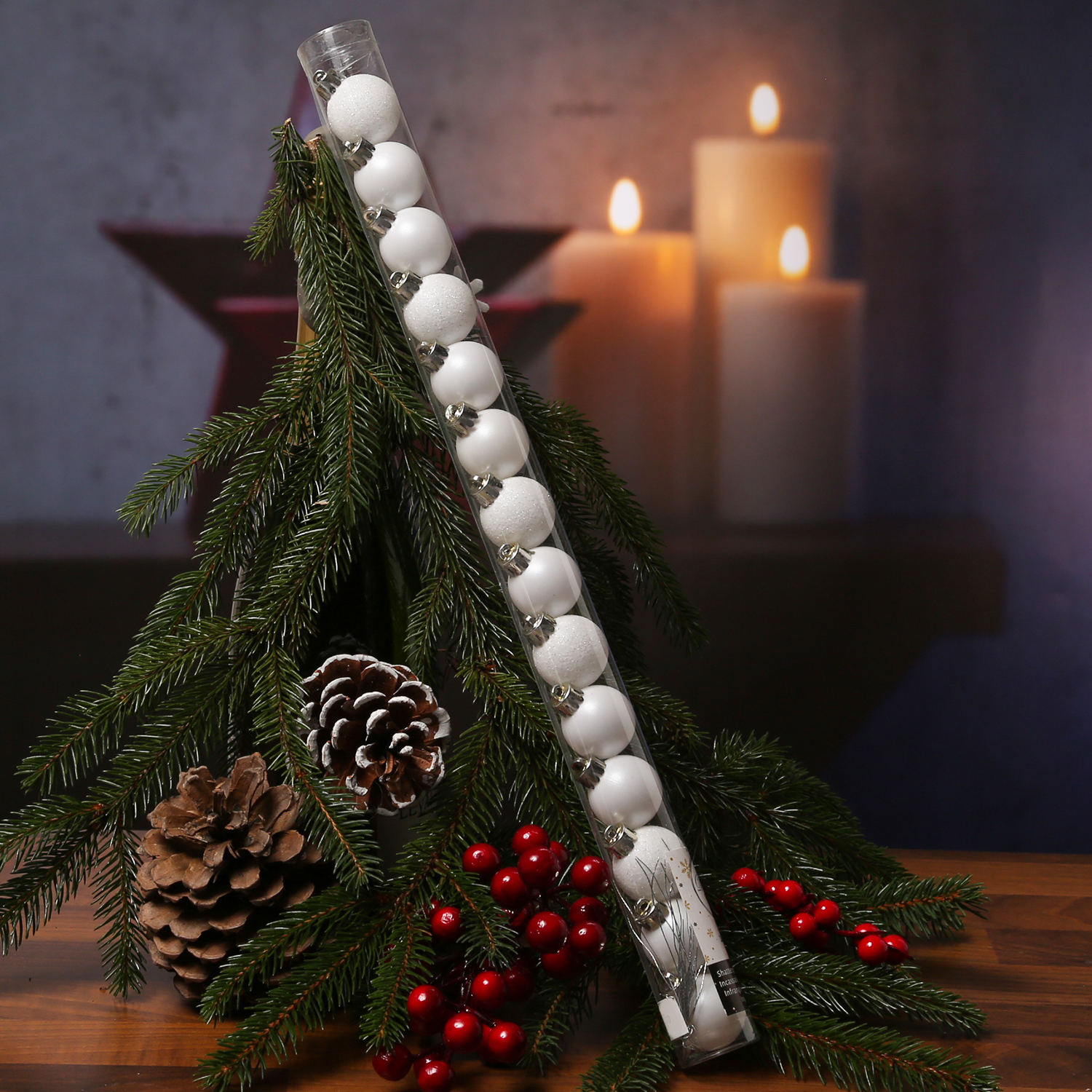 Christbaumkugel - Weihnachtskugel  - bruchfest - D: 3cm - glänzend matt glitzernd - weiß - 14er Set Christbaumkugel - Weihnachtskugel  - bruchfest - D: 3cm - glänzend matt glitzernd - weiß - 14er Set