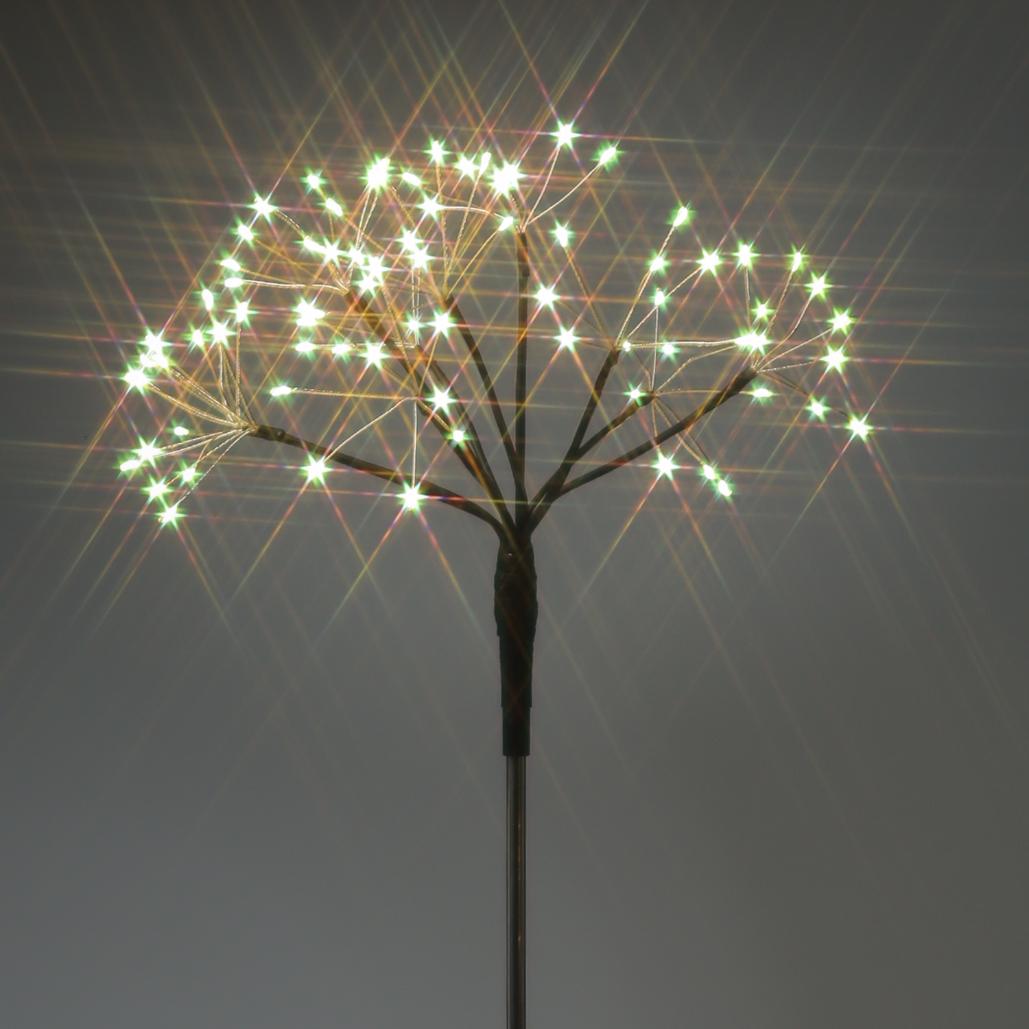 LED Solarstab Feuerwerk - Gartendeko - 80 warmweiße LED - H: 80cm - Lichtsensor - 8 Modi - schwarz