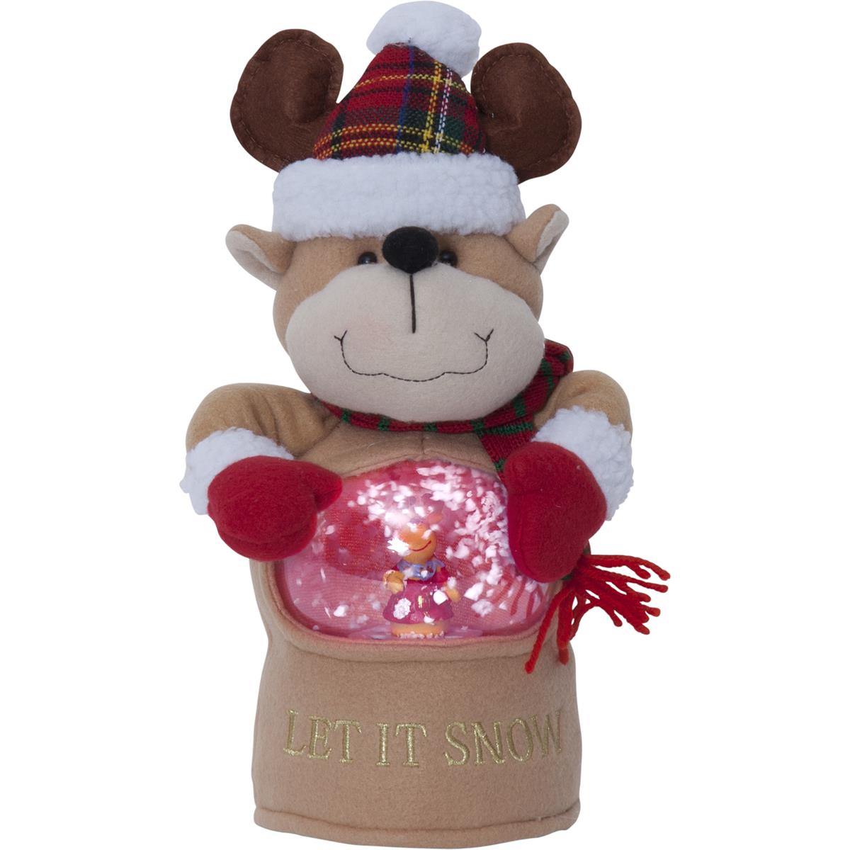 LED Stoff-Figur Rentier - Schneekugel mit Sensor - 1 warmweiße LED - H: 27cm - Batteriebetrieb LED Stoff-Figur Rentier - Schneekugel mit Sensor - 1 warmweiße LED - H: 27cm - Batteriebetrieb