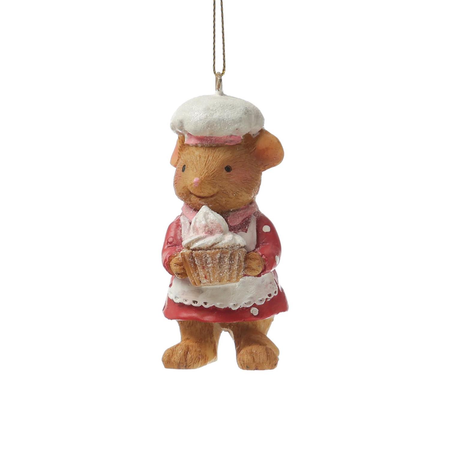 Weihnachtsbaumschmuck Maus mit Toertchen - Christbaumschmuck - Polyresin - H- 8-5cm Weihnachtsbaumschmuck Maus mit Toertchen - Christbaumschmuck - Polyresin - H- 8-5cm