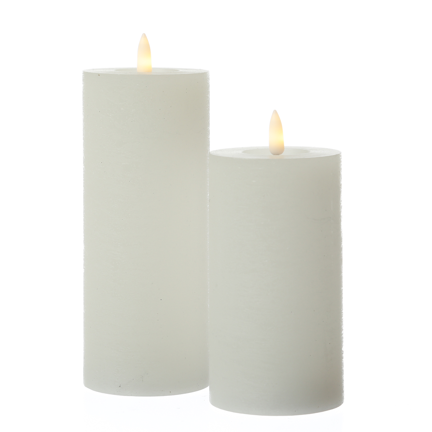 LED Kerze LINA - Rustik-Optik - Echtwachs - 3D Flamme - H: 15cm - D: 7cm - Batterie - Timer - weiß LED Kerze LINA - Rustik-Optik - Echtwachs - 3D Flamme - H: 15cm - D: 7cm - Batterie - Timer - weiß